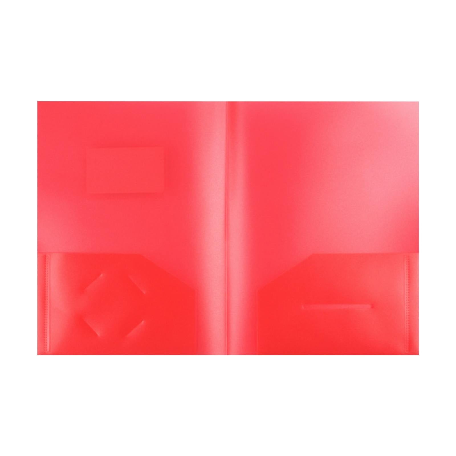 1 Pack Folder with Pockets,Plastic Folders with Pockets,Durable Heavy Duty File Folders with Business Card Slot, 2-Pocket Folder for Home and Office,Letter Size(Clear)