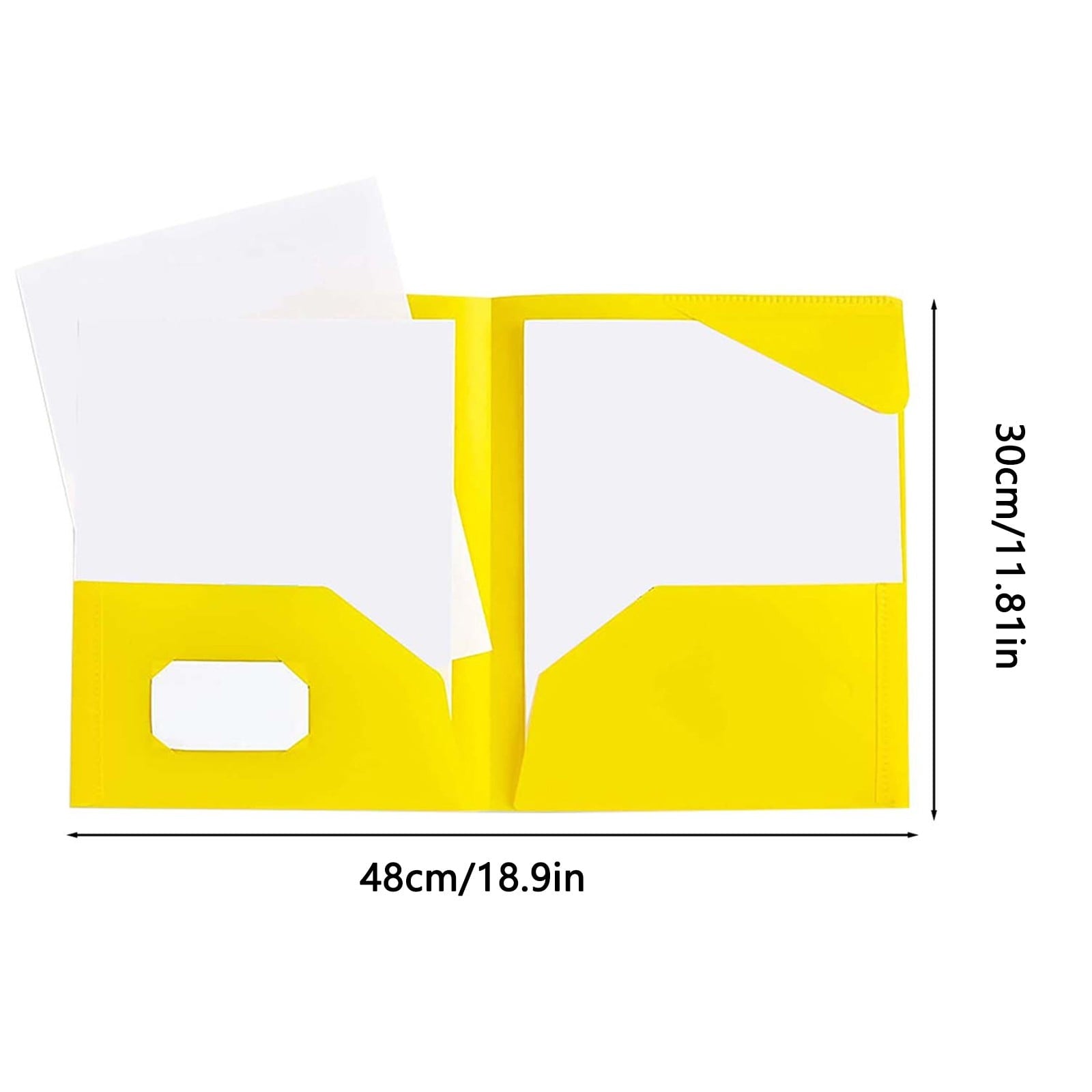 1Pocket Folders, Plastic Portfolio, Folder for and Office, 2-Pocket Paper Organizer, 3 Hole Punch, Letter Size, Asst Colors (Blue,Yellow,Green,Purple,Red,Orange),18.9*11.8''(Red)