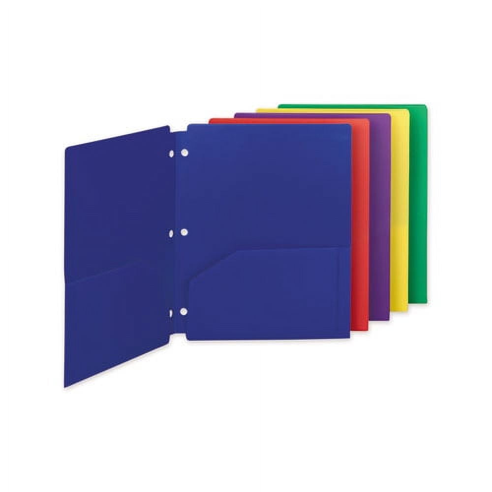 Poly Snap-In Two-Pocket Folder, 50-Sheet Capacity, 11 X 8.5, Assorted, 10/pack | Bundle of 2 Packs
