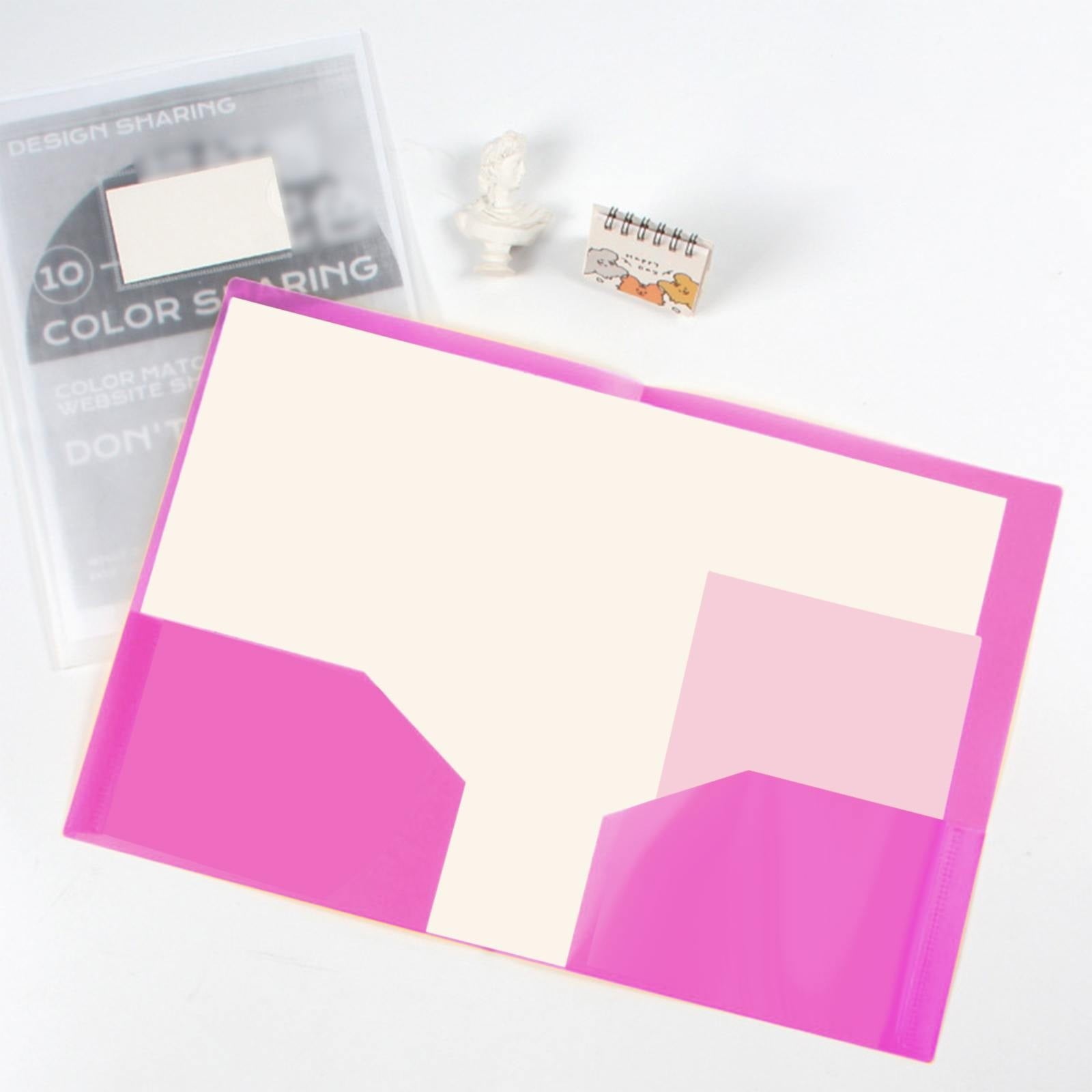 Rofhy Colored Folder Pack Plastic Pocket Folder Heavy Duty Folders with Pockets Fit A4 Letter Size Paper forSchool Folder *1