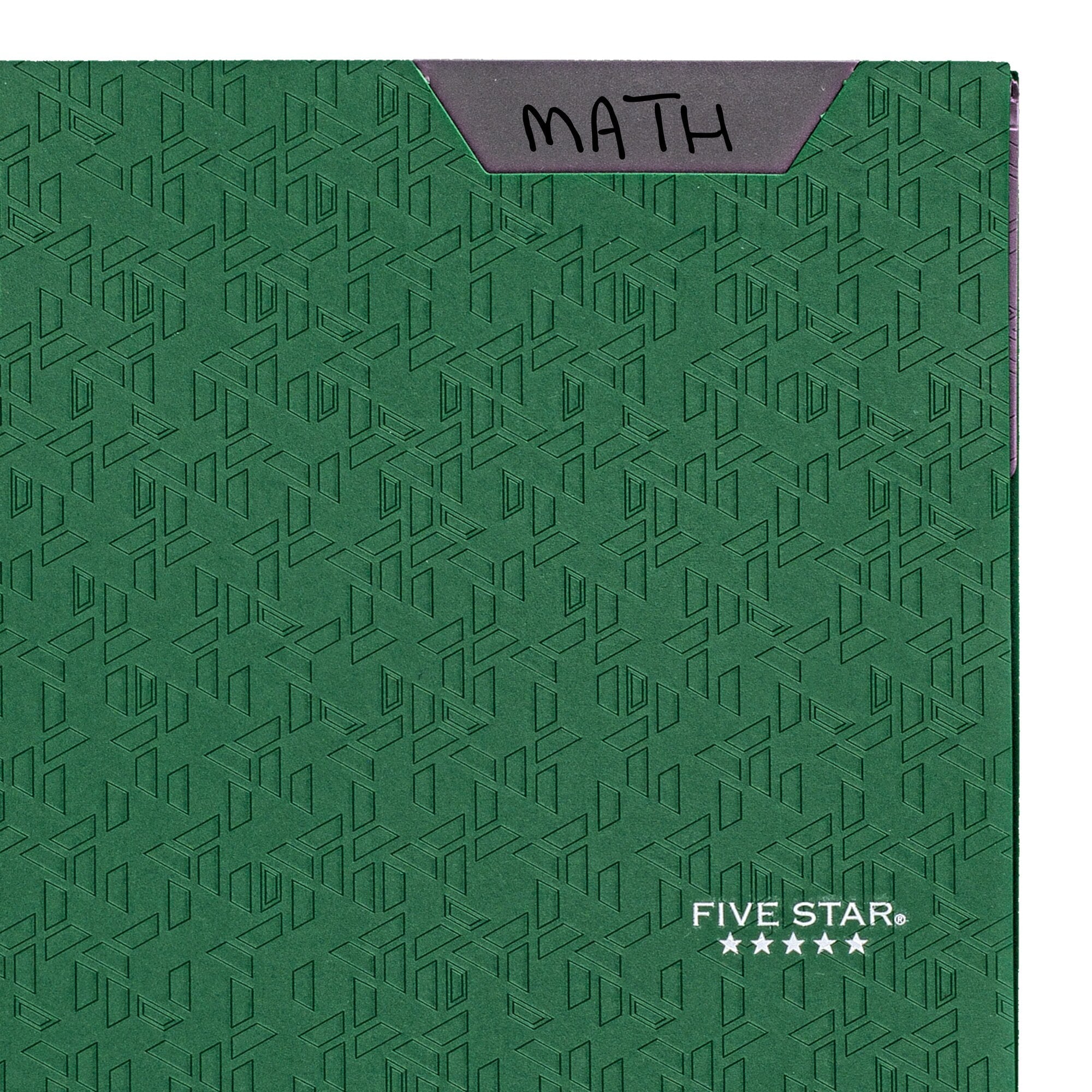 Five Star Stay-Put Plastic Pocket and Prong Folder Forest Green - Pocket And