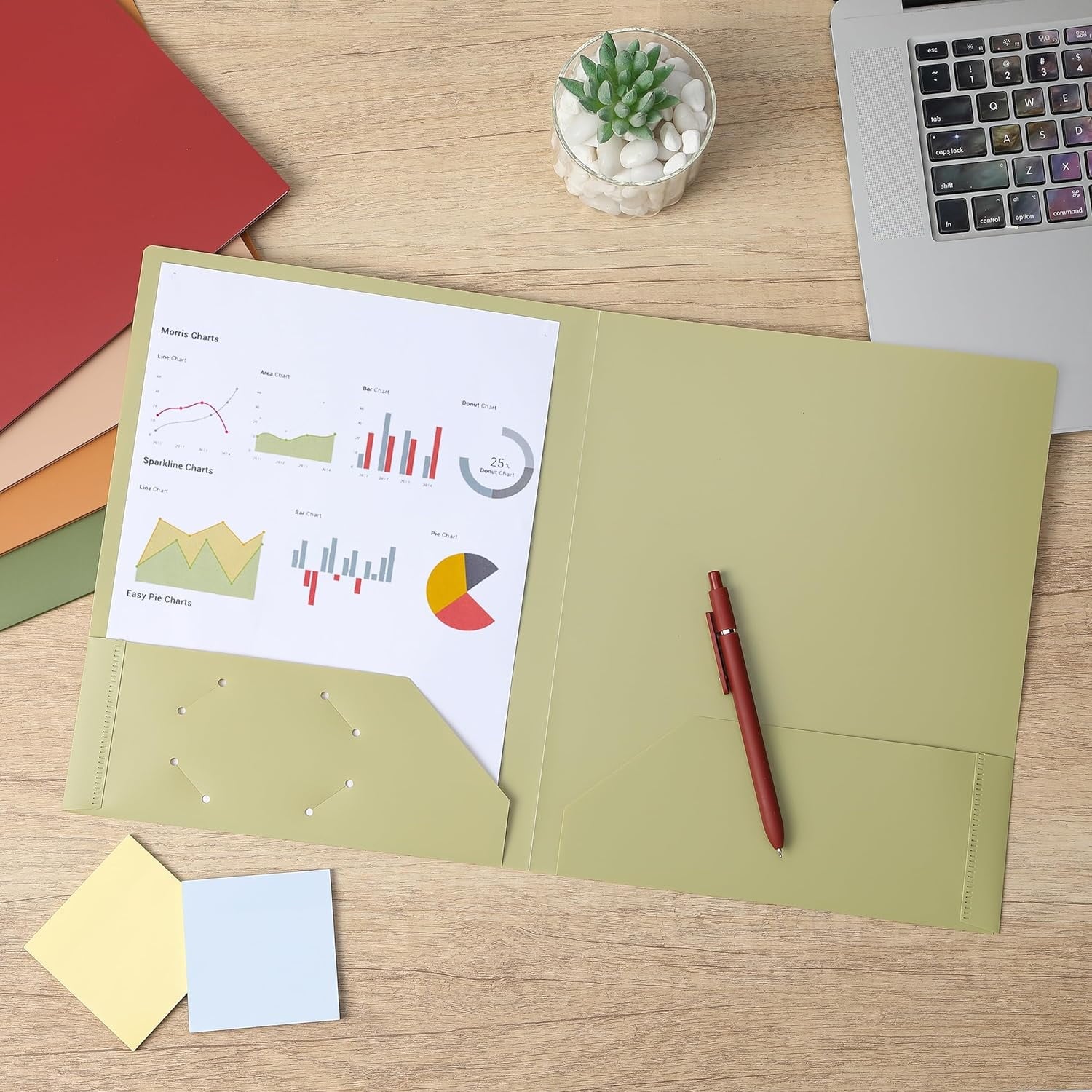 Mr. Pen- Plastic Folders with Pockets, 5 pcs, Assorted Colors, 2 Pocket Folder, Plastic 2 Pocket Folders for School Folders