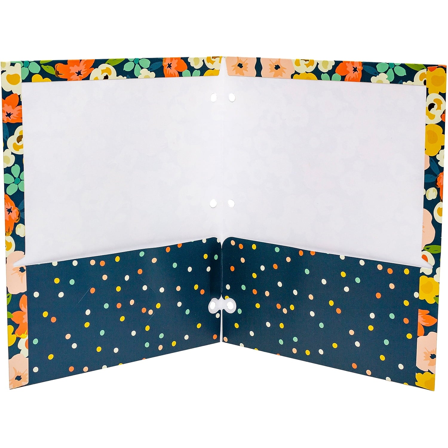 Pukka Pad Carpe Diem Floral Love 3-Hole Punched 2-Pocket Portfolio Folders Assorted Colors 6/Pack