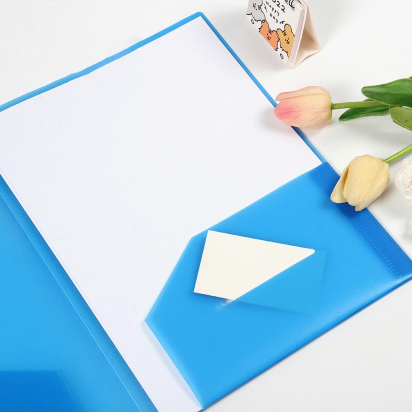 ZOURIH Plastic Folders with Pockets , 2 Pocket Poly Folders for School, Home or Office, Durable Acid-Free Poly, Includes Removable Adhesive Labels