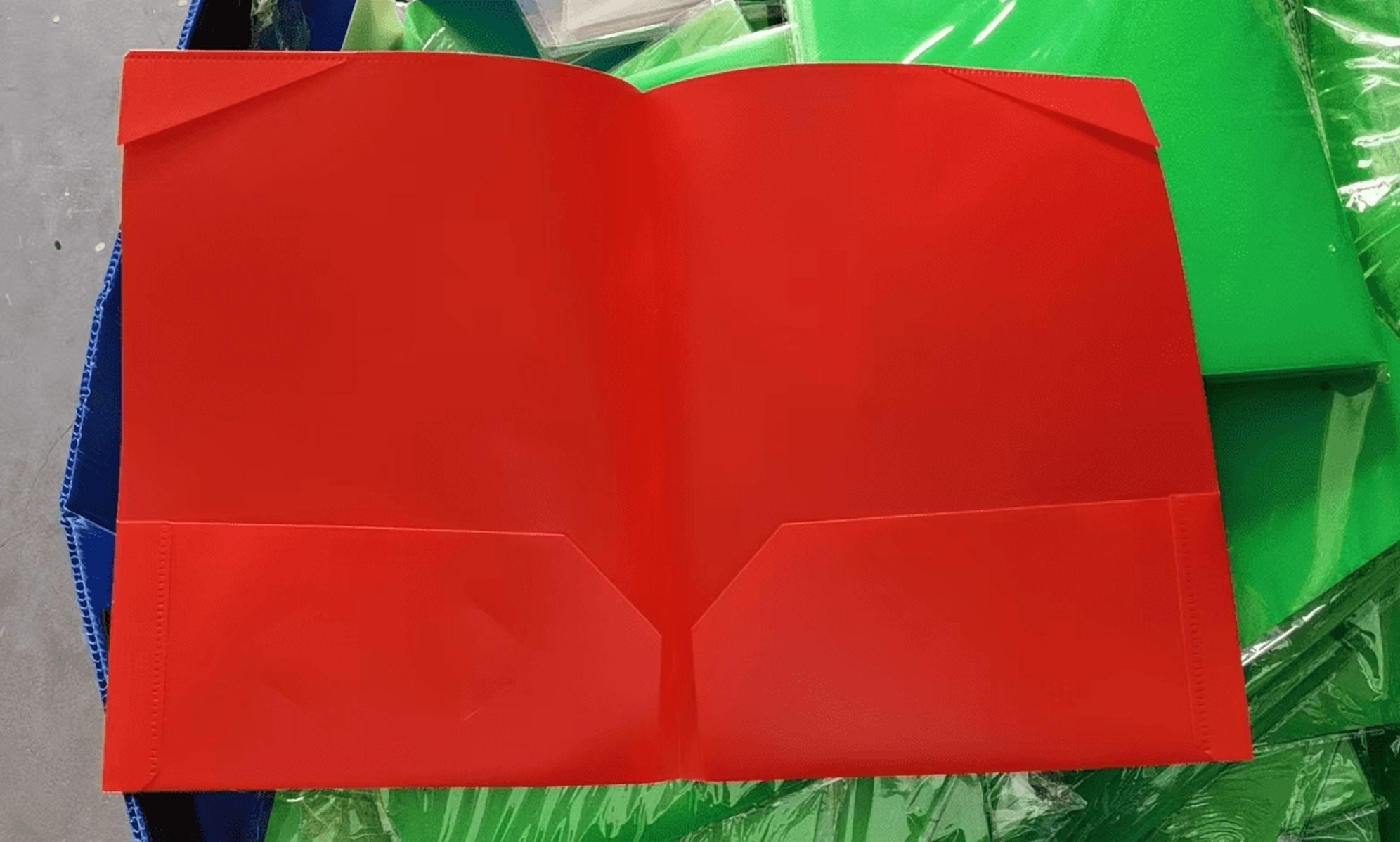 1Pocket Folders, Plastic Portfolio, Folder for and Office, 2-Pocket Paper Organizer, 3 Hole Punch, Letter Size, Asst Colors (Blue,Yellow,Green,Purple,Red,Orange),18.9*11.8''(Red)