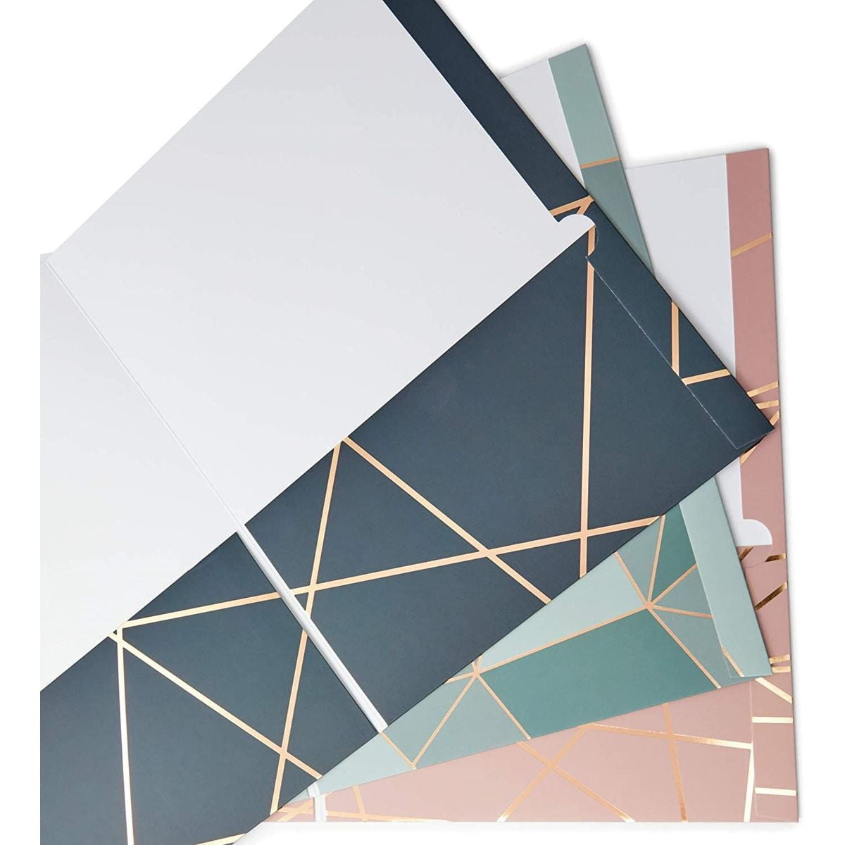 Decorative Pocket File Folders, Rose Gold Office Supplies (9.5 x 11.5 in, 12 Pack)