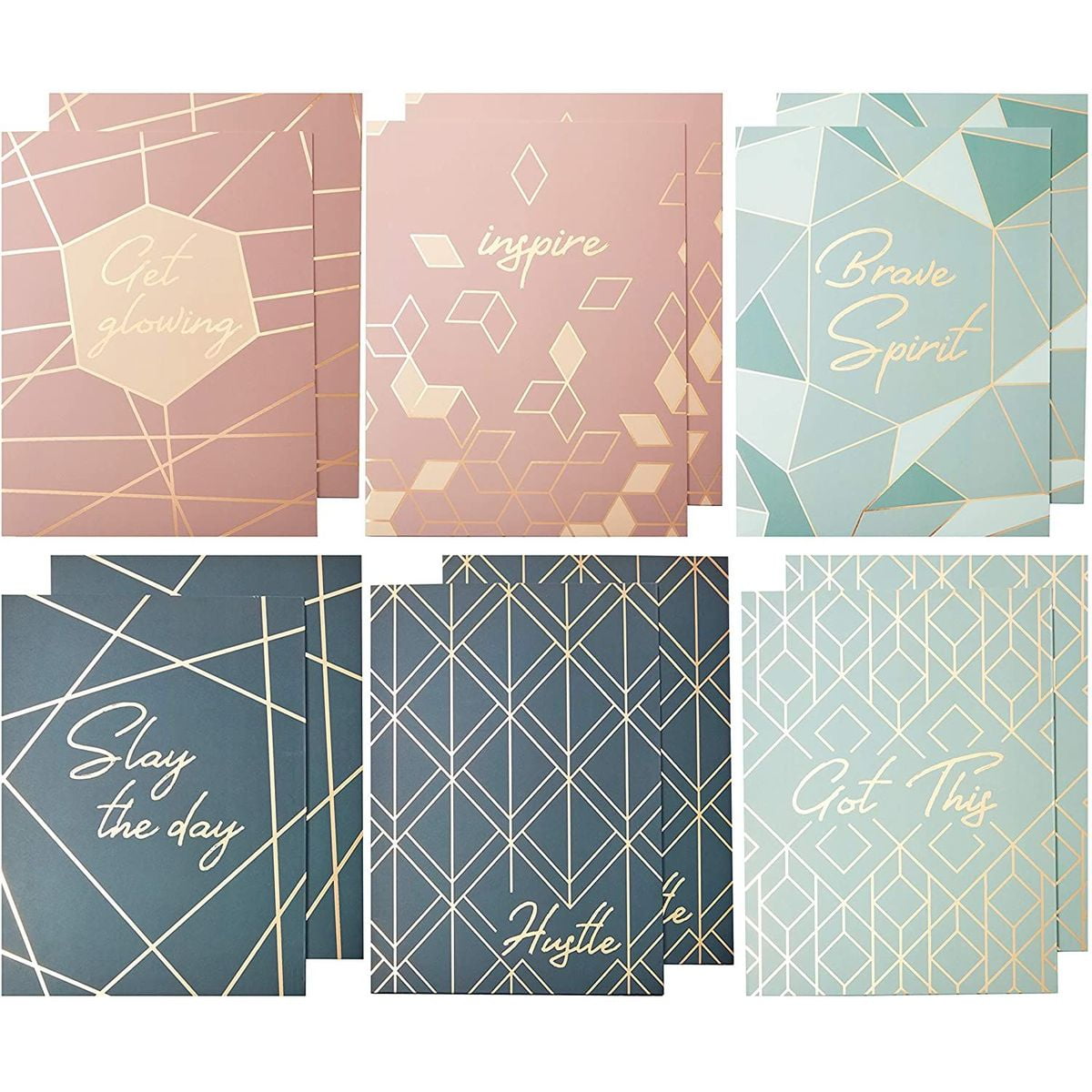 Decorative Pocket File Folders, Rose Gold Office Supplies (9.5 x 11.5 in, 12 Pack)