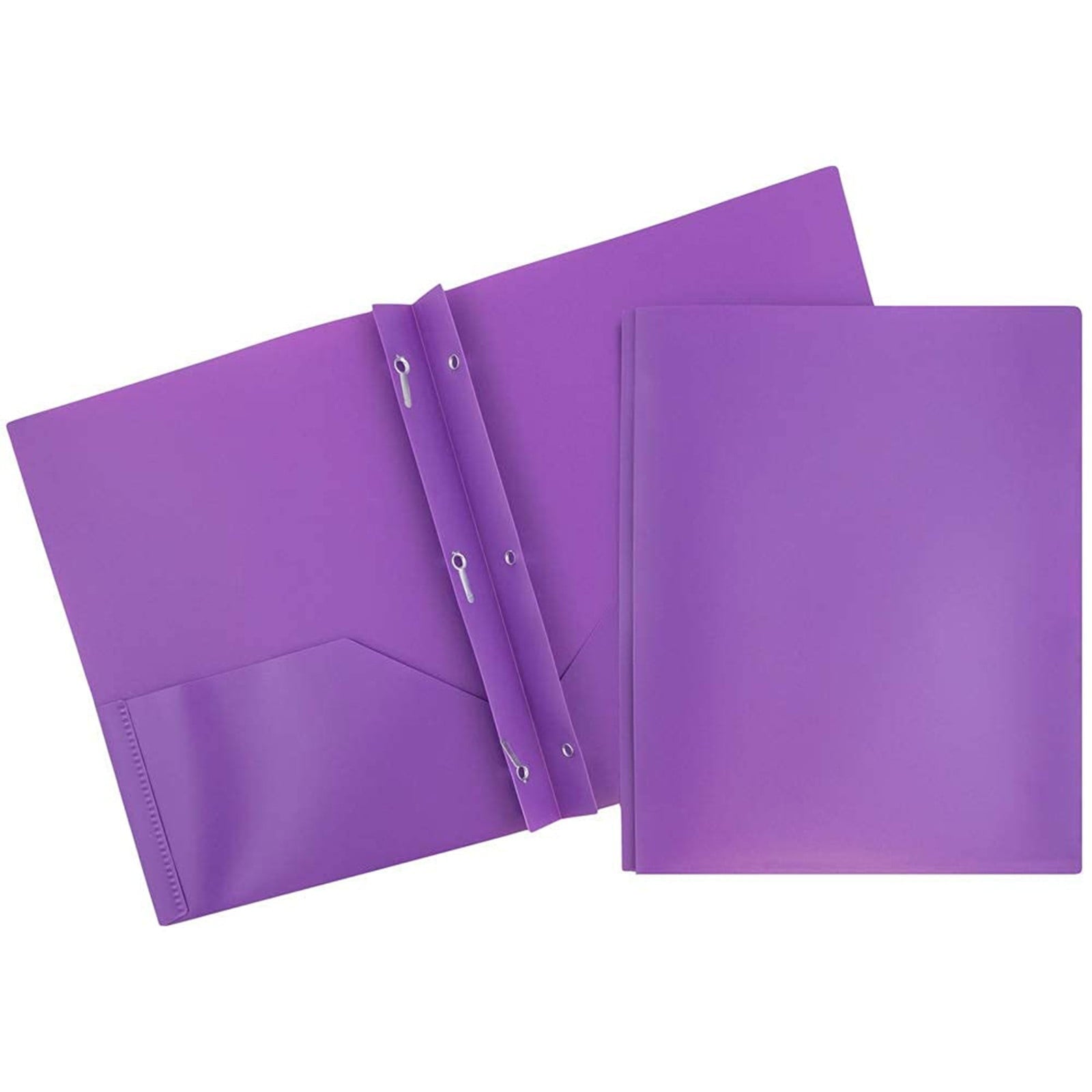 GUIGUI 3-Prong 2-Pocket Poly Folder, Plastic Folders with Pockets and Prongs, Plastic School Supplies Folders, Assorted Colors