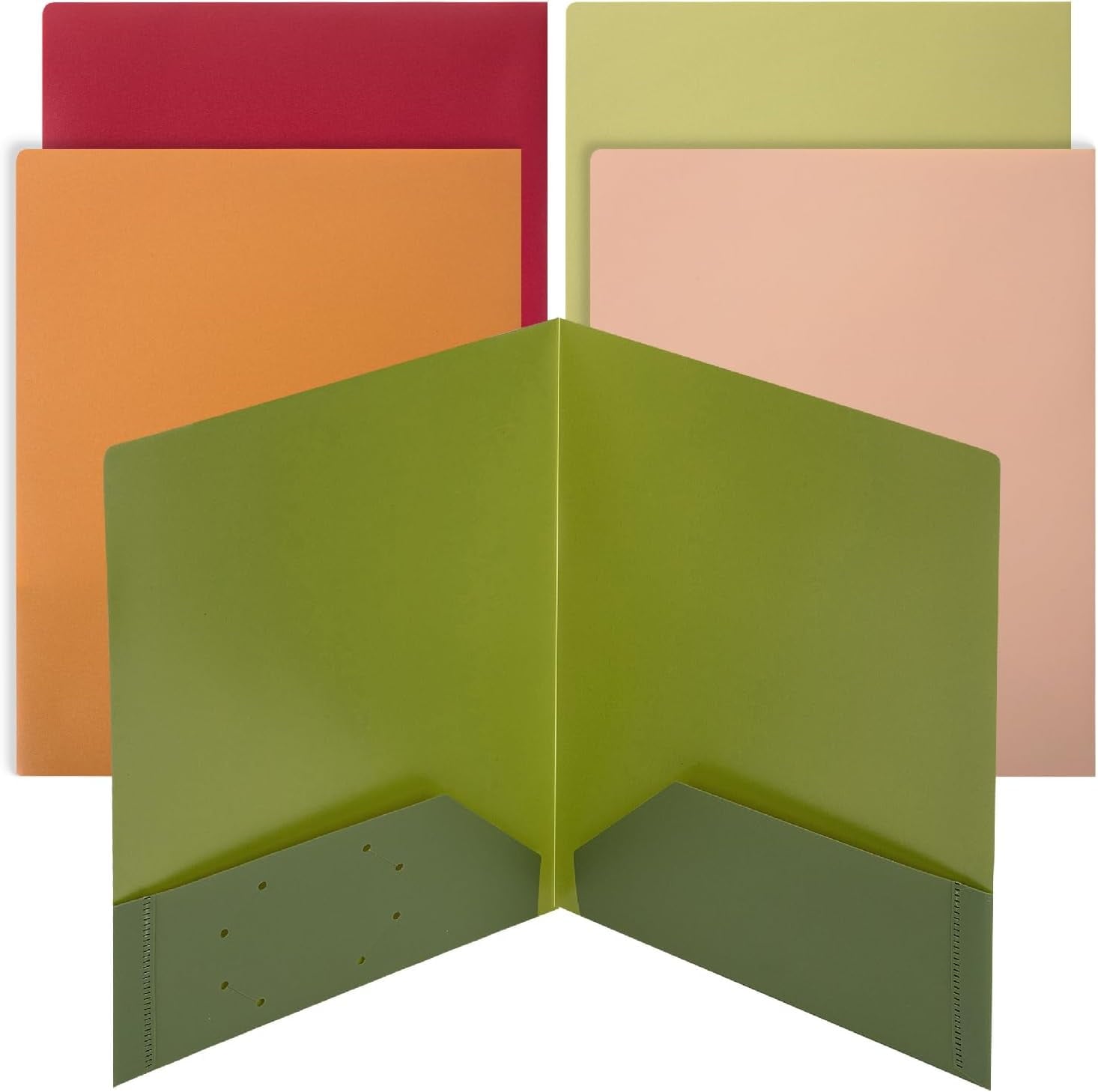 Mr. Pen- Plastic Folders with Pockets, 5 pcs, Assorted Colors, 2 Pocket Folder, Plastic 2 Pocket Folders for School Folders