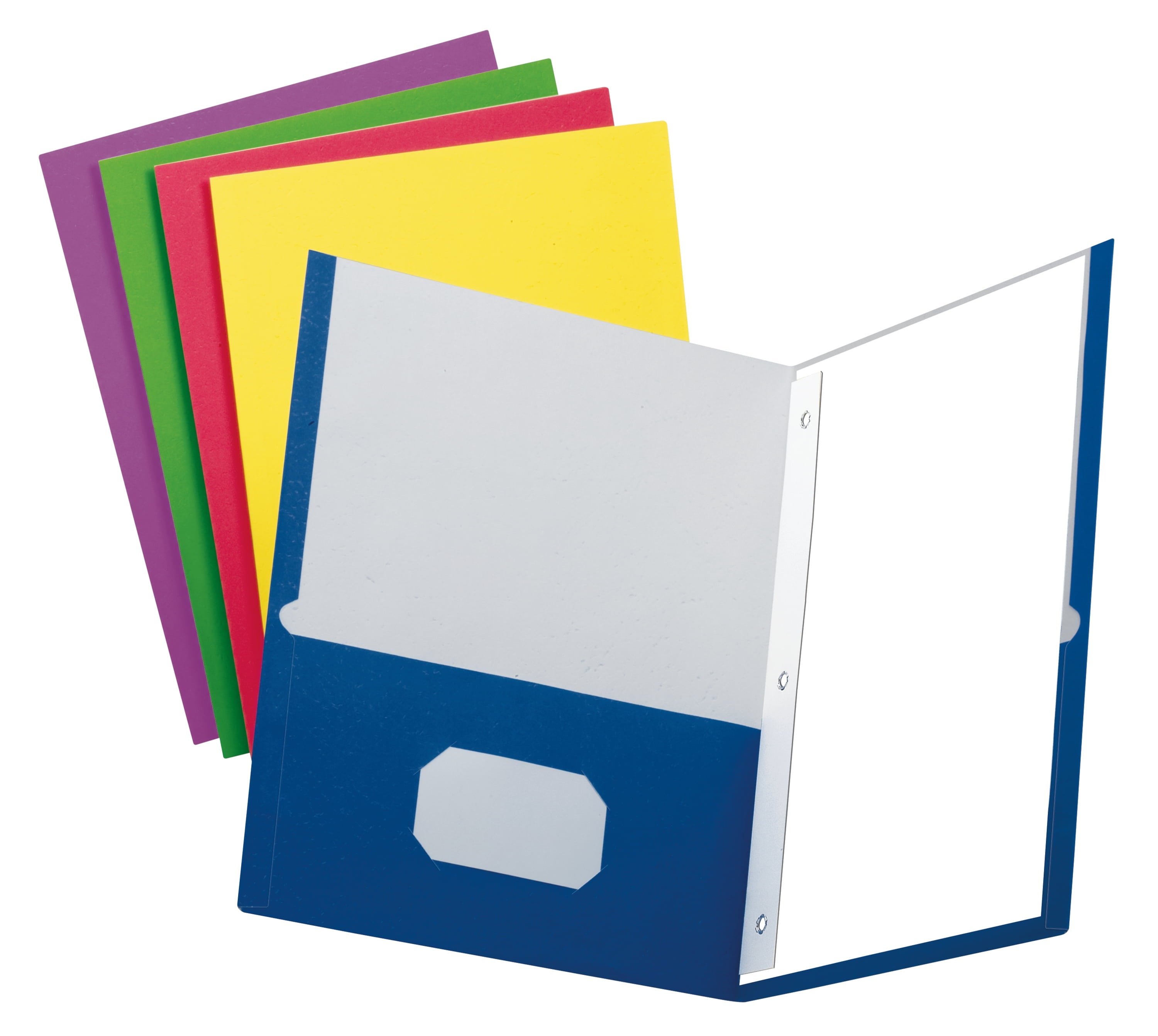 Oxford School Grade Two Pocket Folders with Fasteners, Assorted Colors, Letter Size