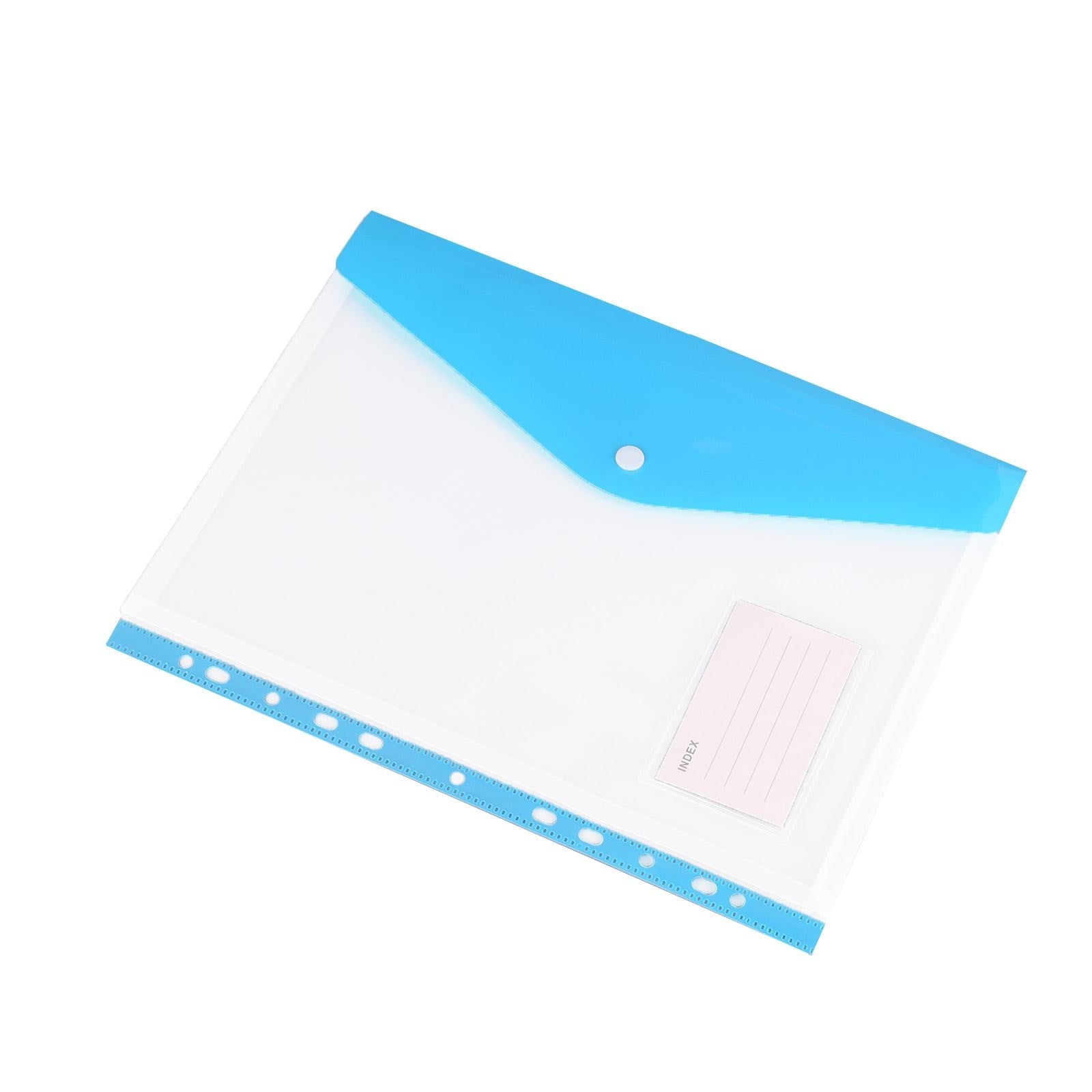 Pedty ,Plastic File Folders Envelope Expanding File Wallet Organizer Documents Folder with Snap Closure and Pocket A5 Size Transparent File Pouch for School (Assorted Color Vertical)