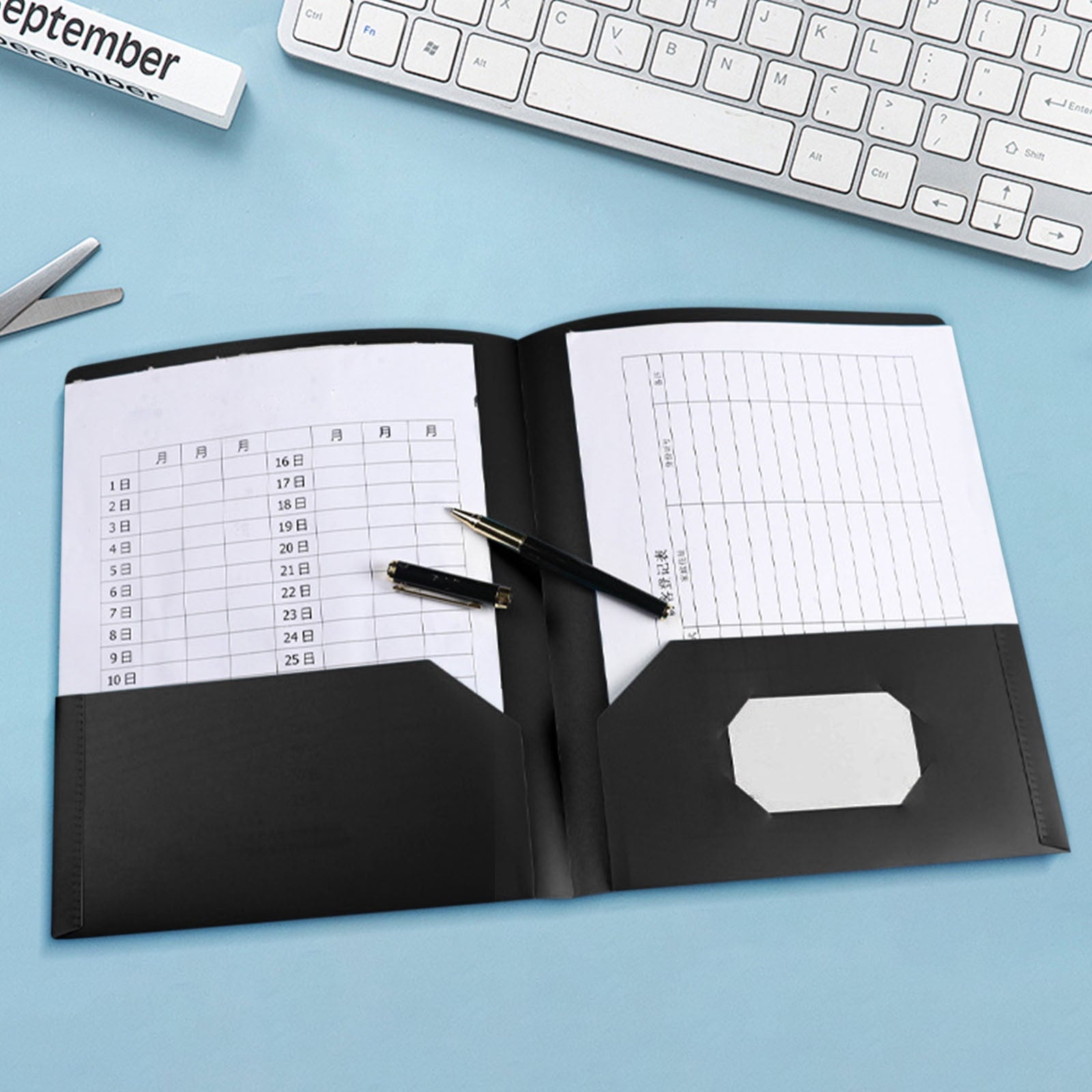 JMYHOAM School Supplies Plastic Folders with Pockets Heavy Duty Pocket Folders Letter Size File Folders for Documents Office School Students Gift, Black