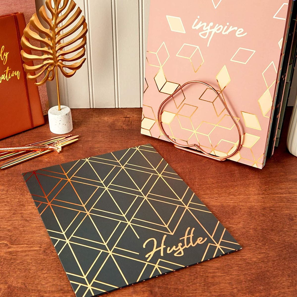 Decorative Pocket File Folders, Rose Gold Office Supplies (9.5 x 11.5 in, 12 Pack)