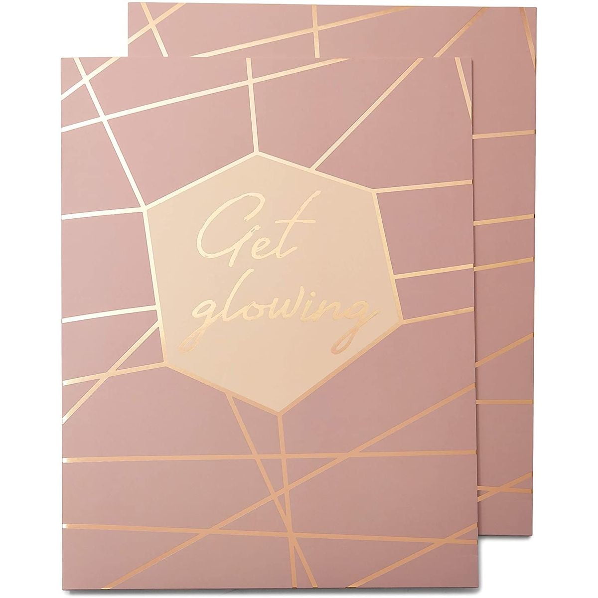 Decorative Pocket File Folders, Rose Gold Office Supplies (9.5 x 11.5 in, 12 Pack)