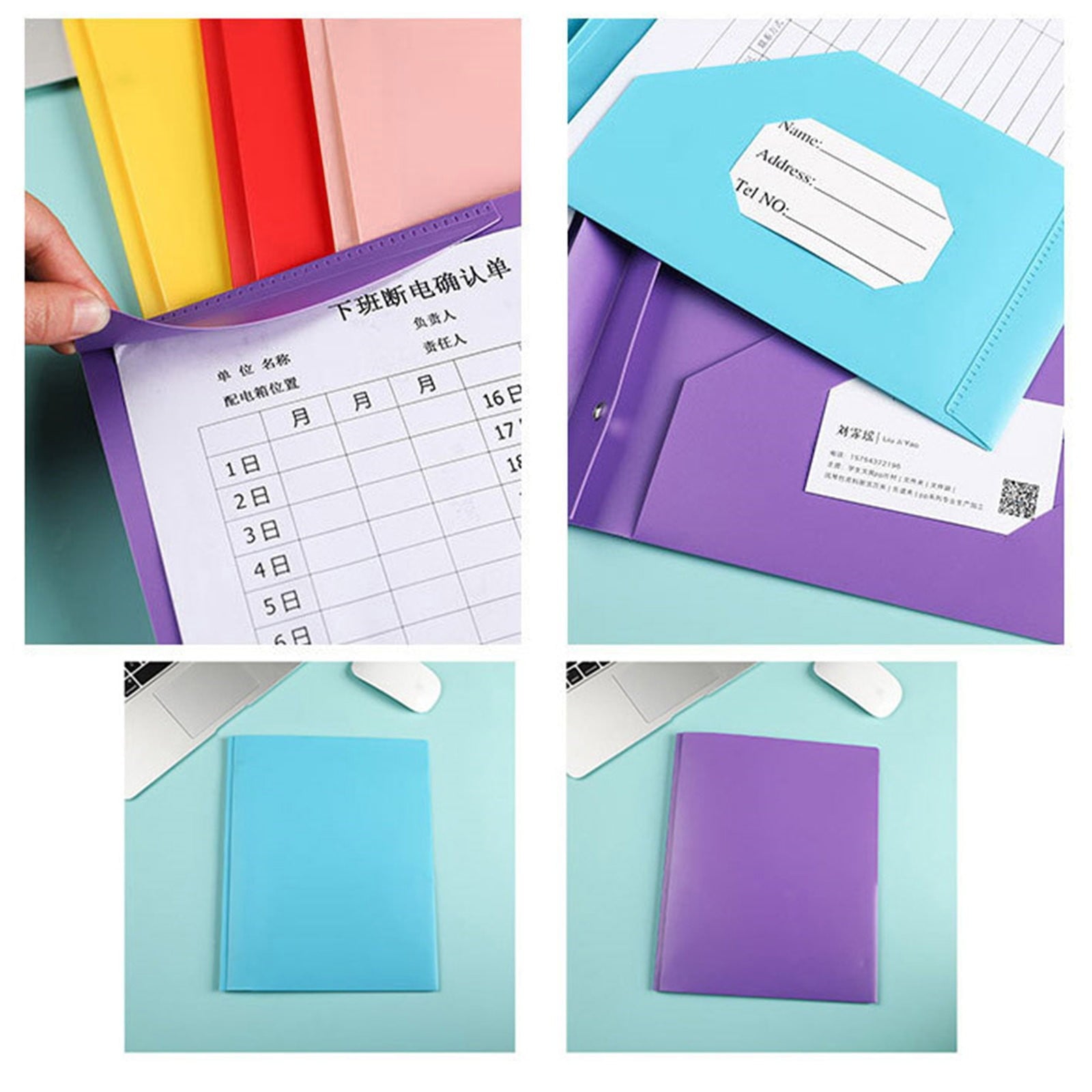 Xwjun Writing Process Folders Two Pocket Folders Bulk Folders With Pockets Heavy Duty Colored Folders With Pockets Plastic Folders With Pockets 2 Pocket Poly Folder Poly Folders With Prongs RedA
