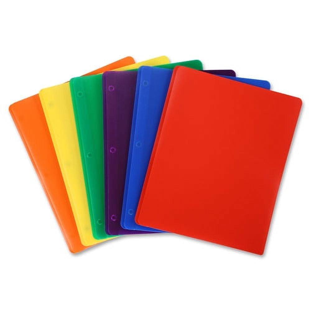 Business Source 3-Hole Punched Poly Portfolios Letter - 8 1/2" x 11" Sheet Size - 50 Sheet Capacity - 3 x Prong Fastener(s) - 2 Pocket(s) - Poly - Orange - 1 Each