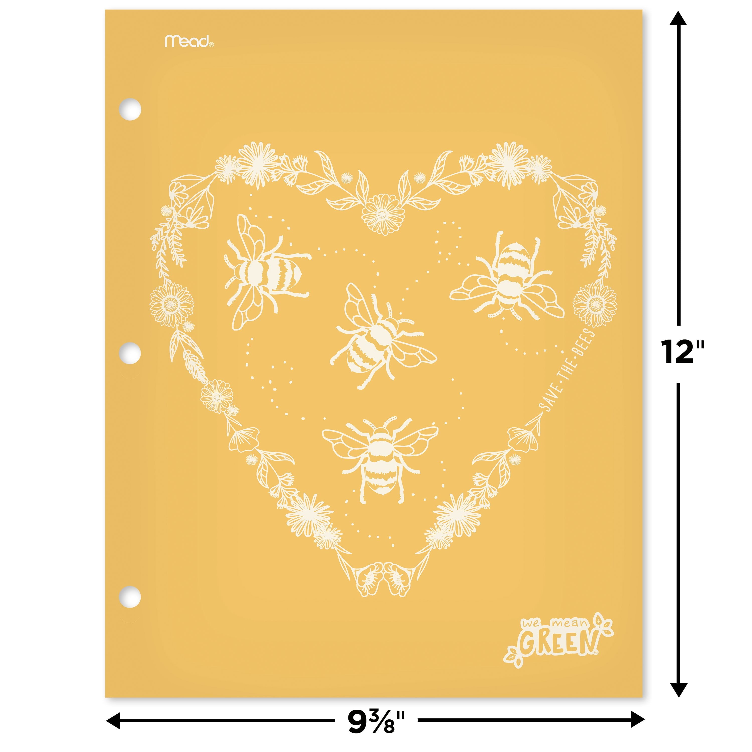 Mead We Mean Green 2-Pocket Paper Folder, 2 Pack, Yellow and Green (331761FB-WMT)