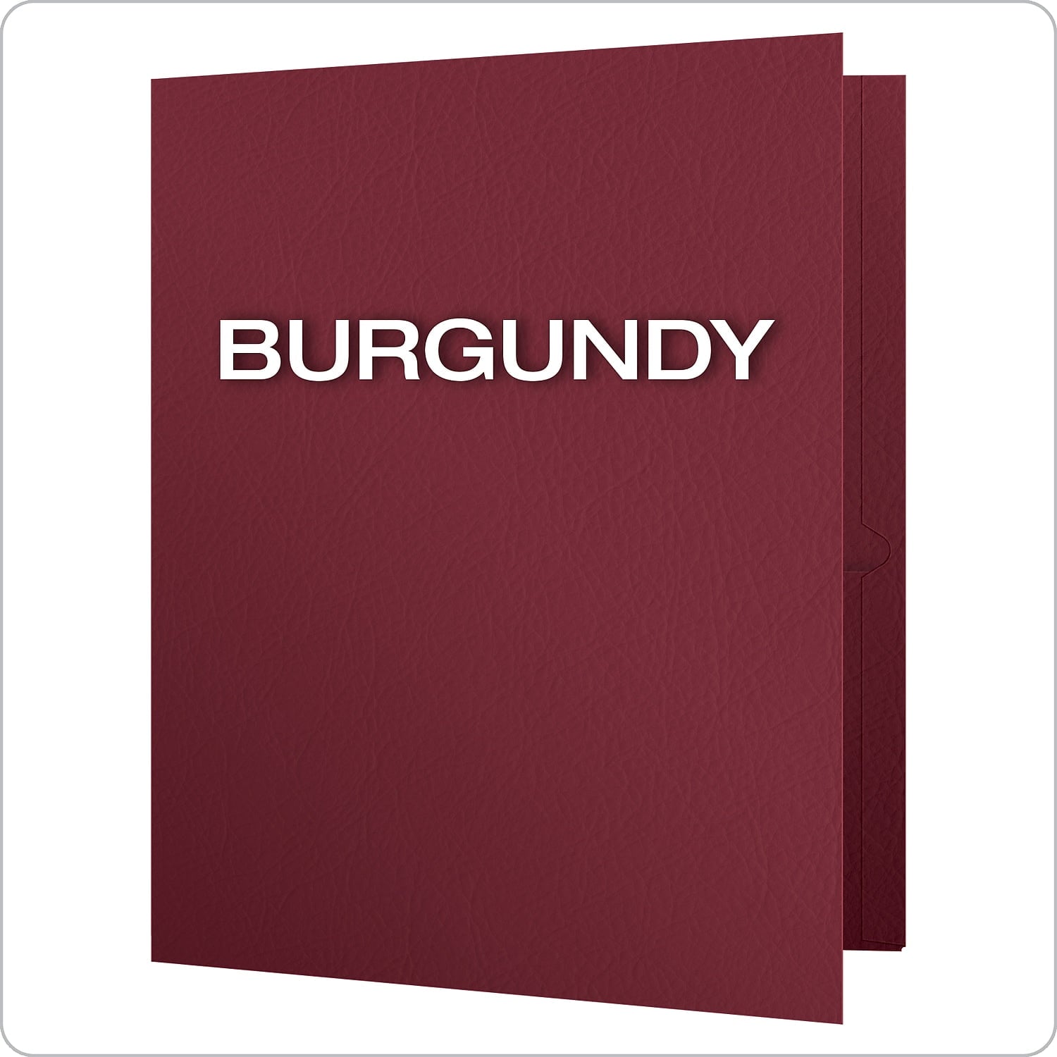 Oxford Twin-Pocket Folder, Embossed Leather Grain Paper, 0.5" Capacity, 11 x 8.5, Burgundy, 25/Box