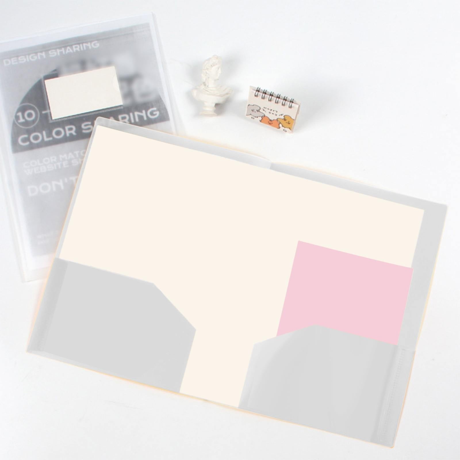 1 Pack Folder with Pockets,Plastic Folders with Pockets,Durable Heavy Duty File Folders with Business Card Slot, 2-Pocket Folder for Home and Office,Letter Size(Clear)