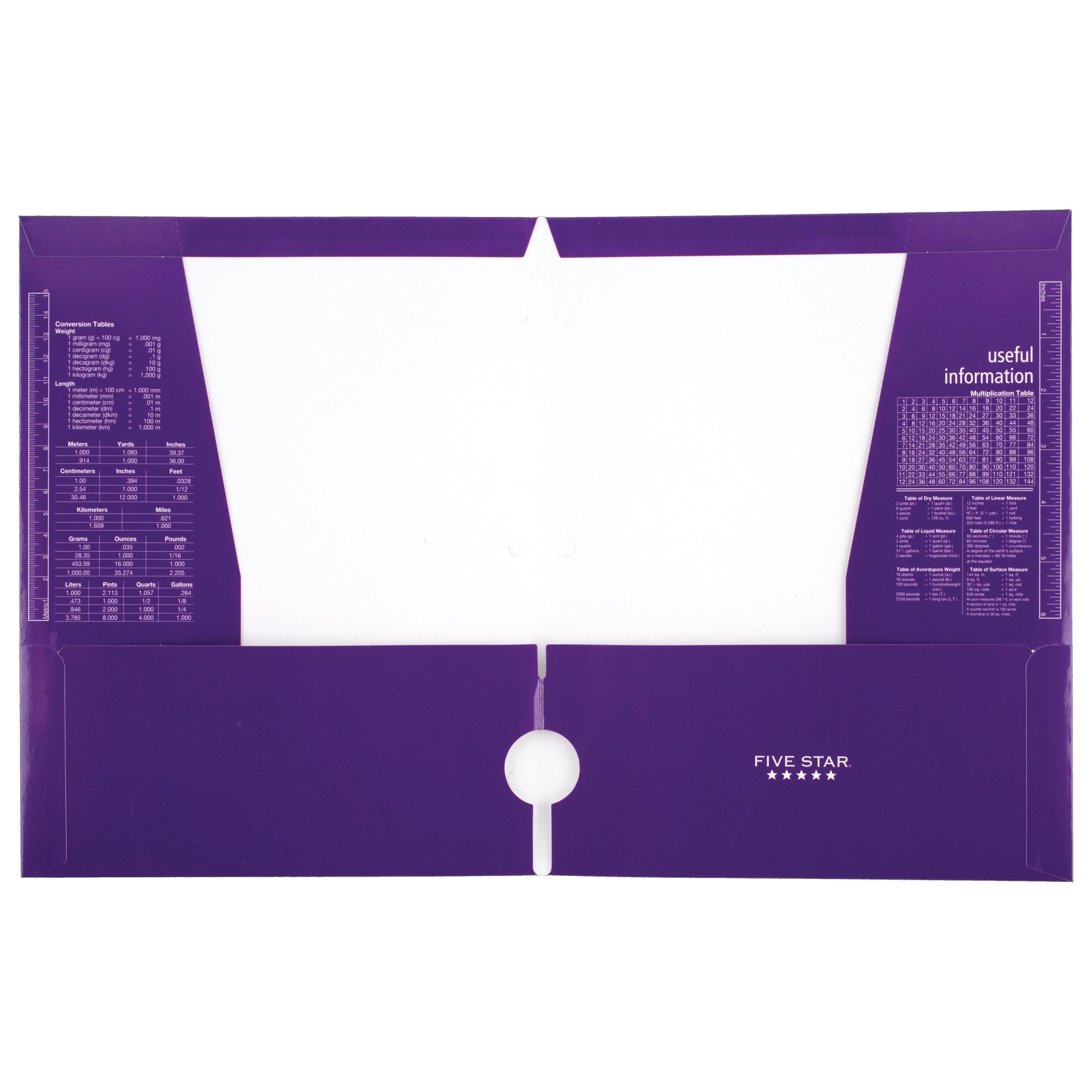 Five Star 4-Pocket Paper Folder, Royal Purple (33537)
