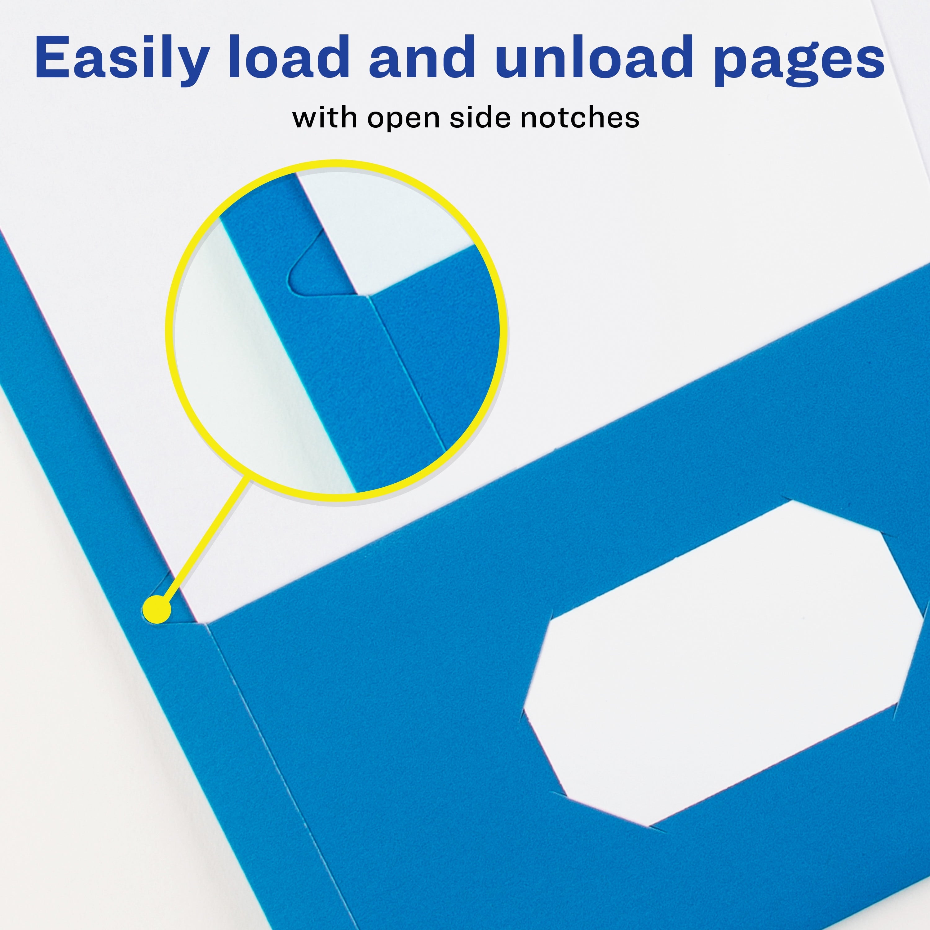 Two Pocket Folders, Holds up to 40 Sheets, 25 Blue Folders (47986)