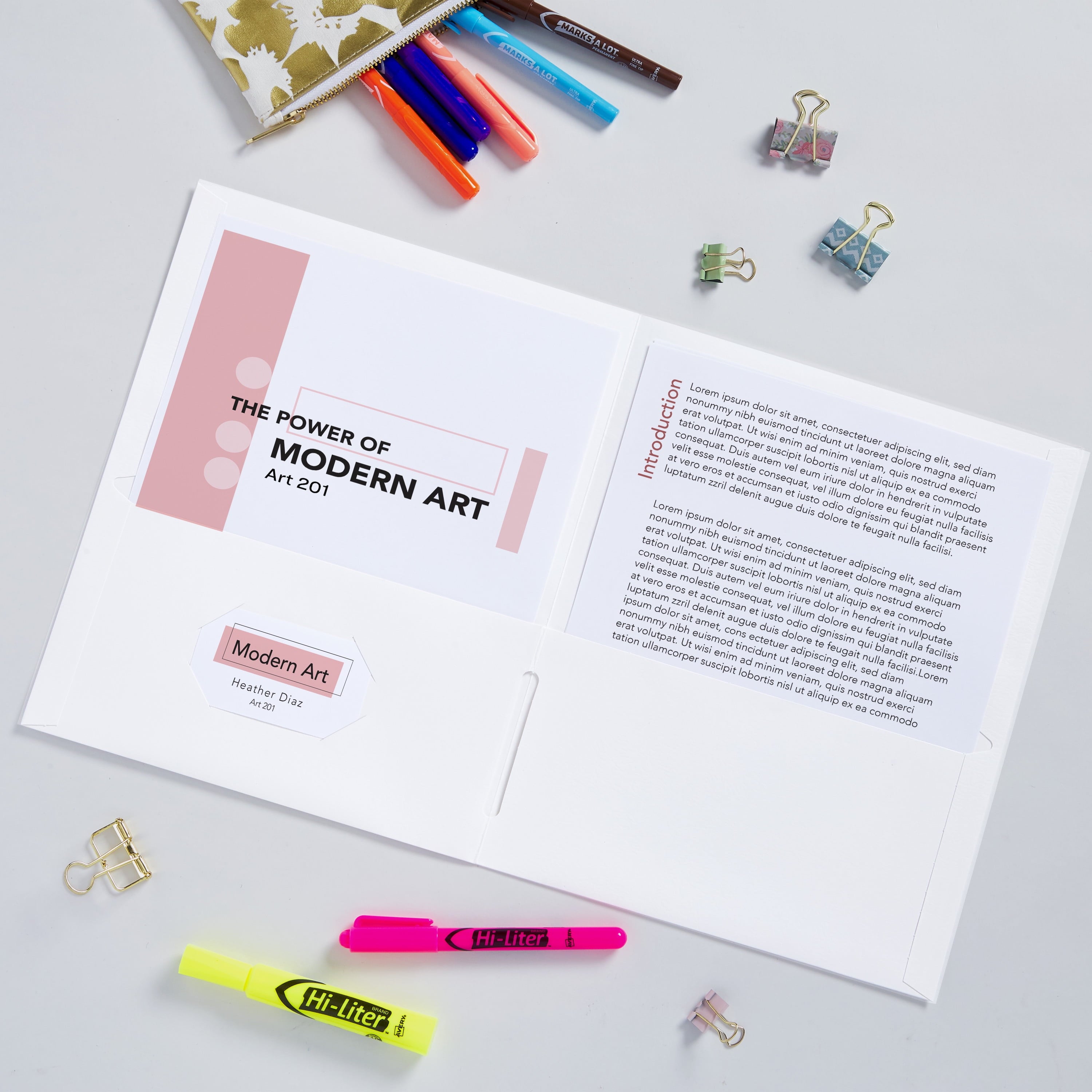 Two Pocket Folders, Holds up to 40 Sheets, 25 White Folders (47991)