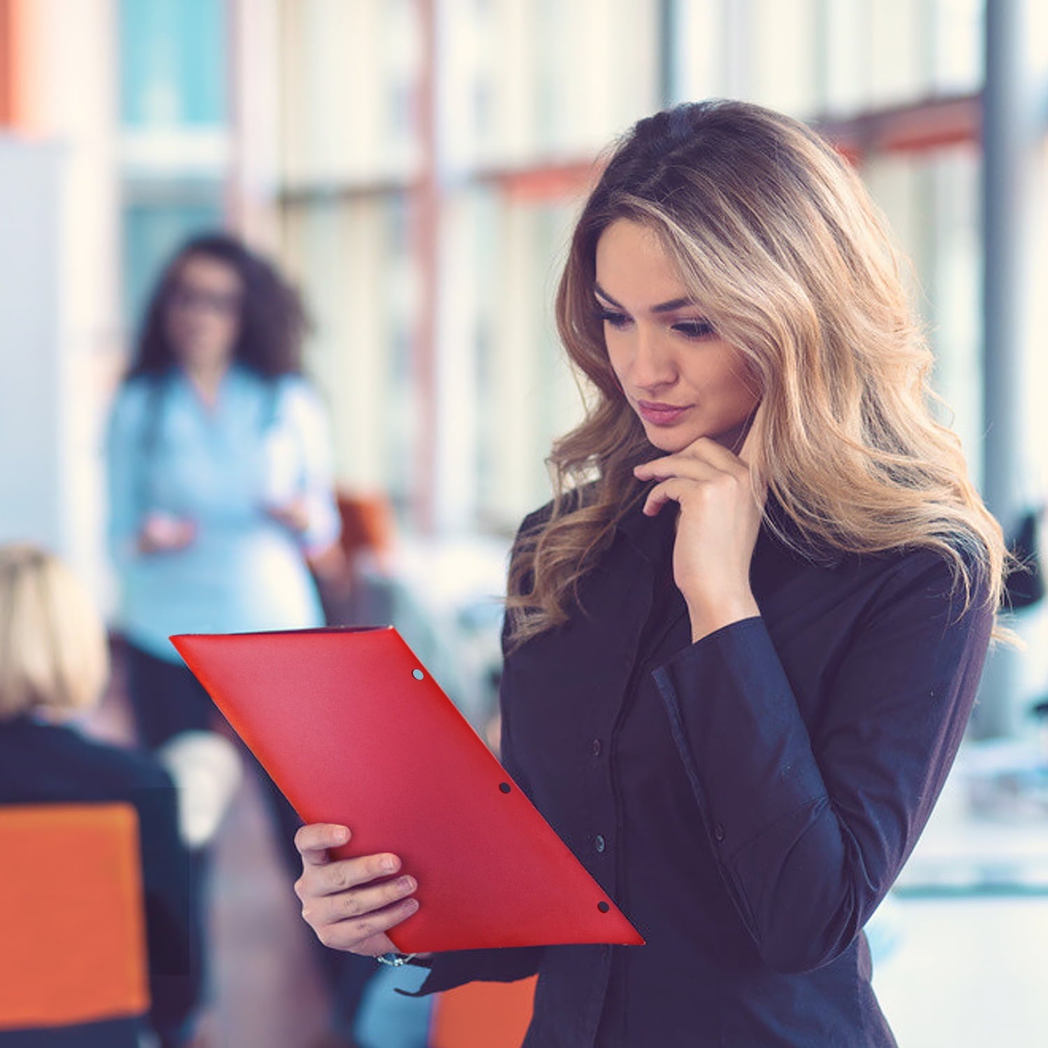 RYWESNIY Heavy Duty Plastic Folders with Pockets and 3 Holes, 2 Pocket Folders for School Fit 3 Ring Binder, Letter Size, Assorted Colors, 6 Pack