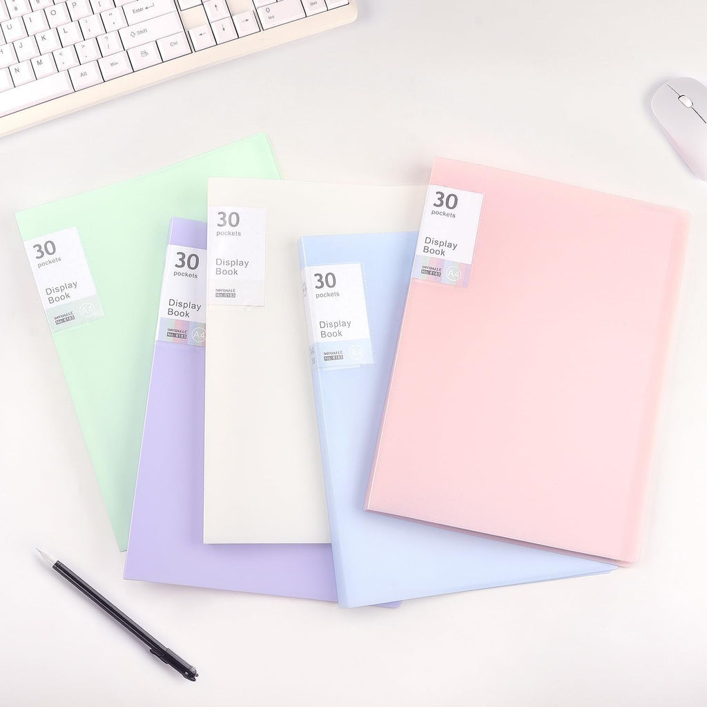 Portfolio Binder with Plastic Sleeves, Pocket Portfolio Folder with Clear Sheet Protectors, Display 60 Pages Book, Presentation Book for Artwork, Document Organizer, 1 Pack (White)