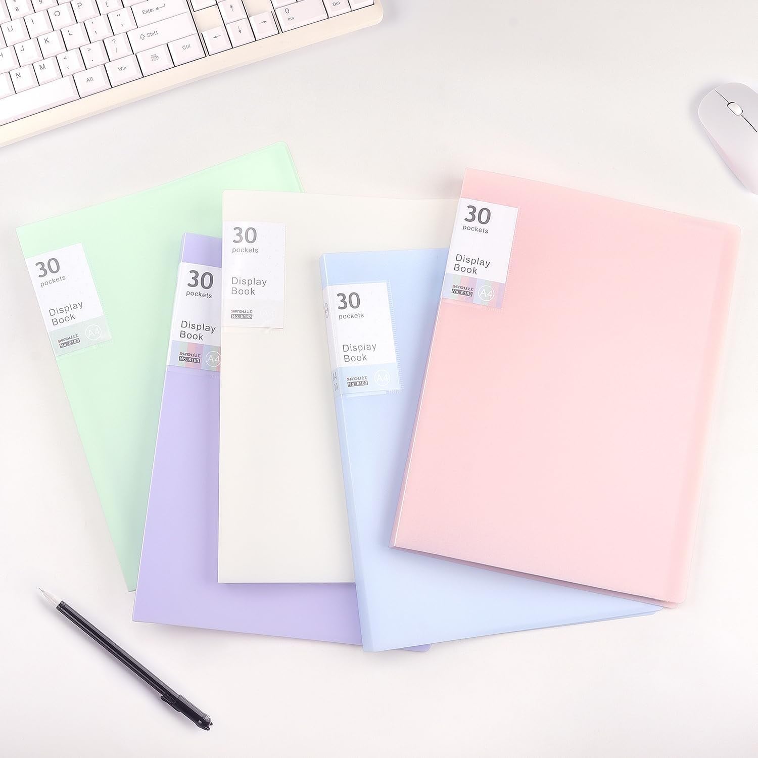 Portfolio Binder with Plastic Sleeves, Pocket Portfolio Folder with Clear Sheet Protectors, Display 60 Pages Book, Presentation Book for Artwork, Document Organizer, 1 Pack (White)