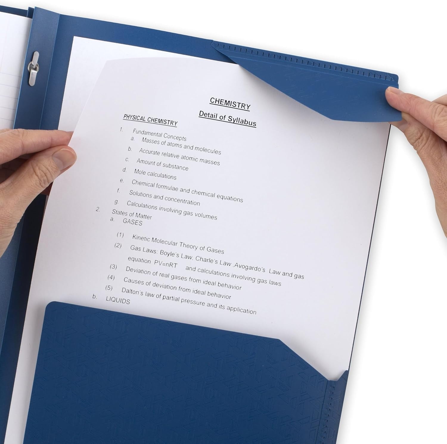 Double pocket folder, plastic file folder with securing tabs and latch, holds 8-1/2" x 11" paper