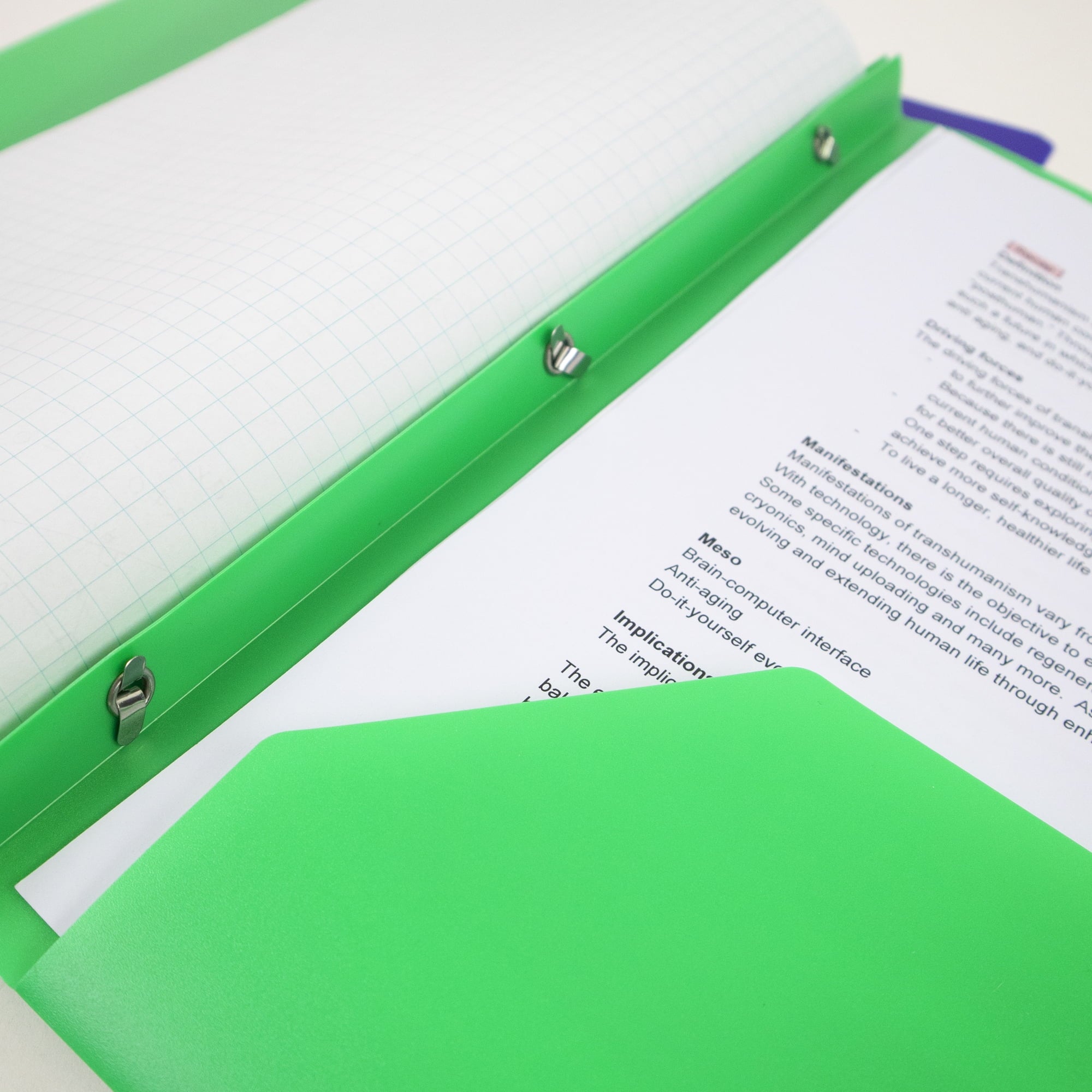 BAZIC 2 Pockets Poly Folder Portfolio, 3 Prong Fastener Clip, 8-Pack