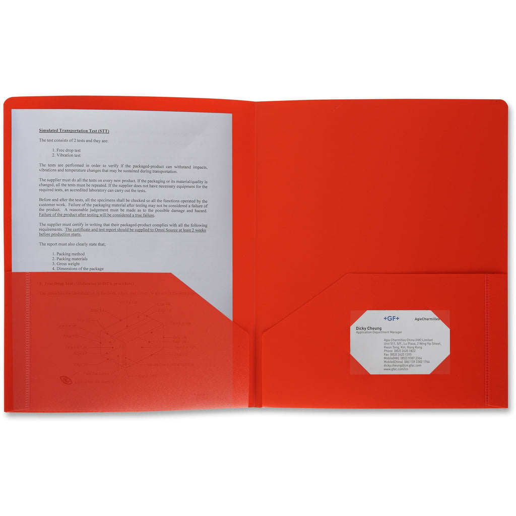 Business Source, BSN20881, 2-pocket Poly Portfolio, 1 Each, Red