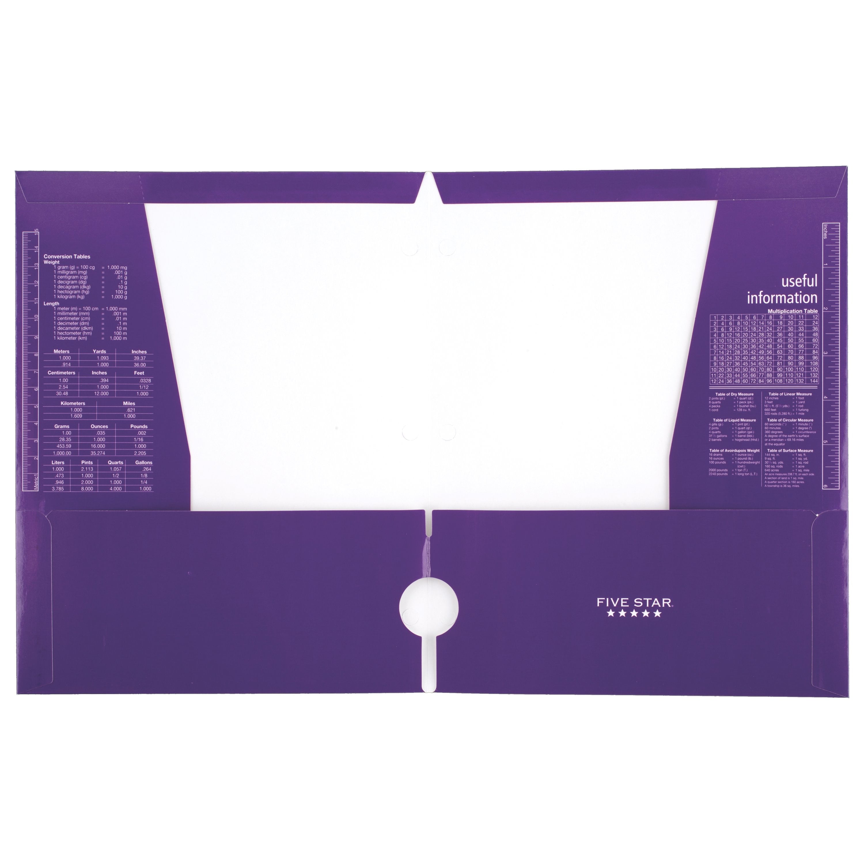 Five Star 4-Pocket Paper Folder, Royal Purple (33537)