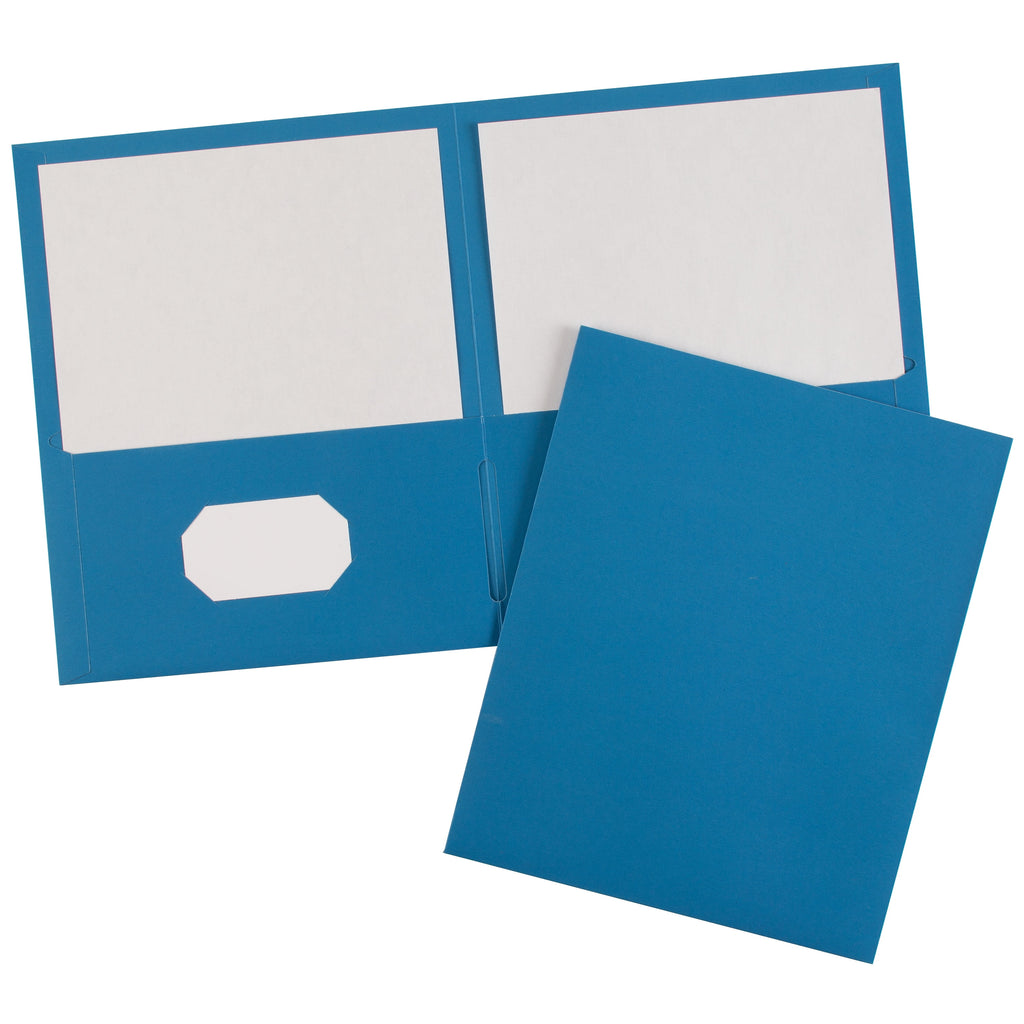 Two Pocket Folders, Holds up to 40 Sheets, 25 Blue Folders (47986)