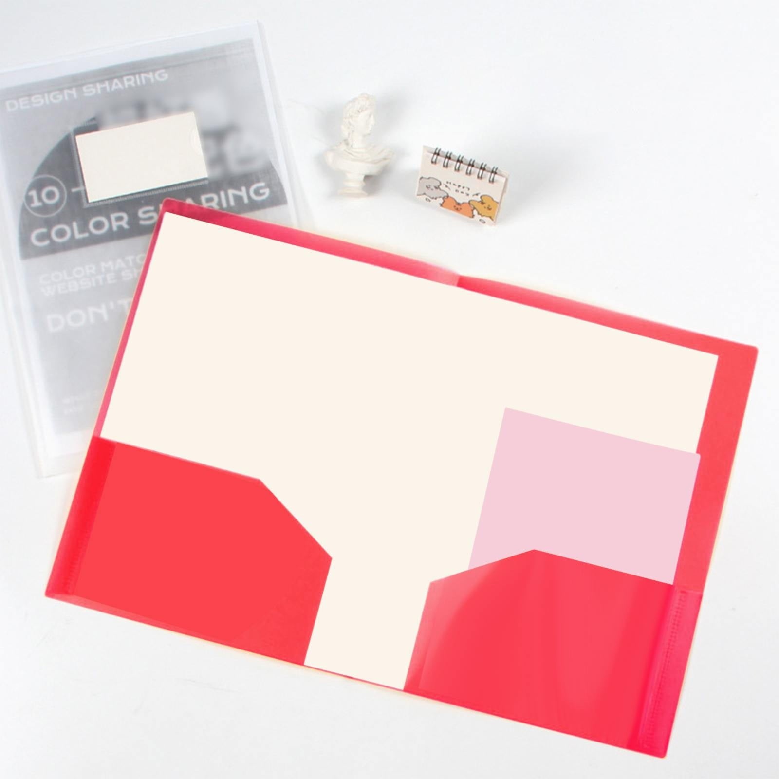 Xwjun 3pc 2 Pocket Plastic Folders 2 Pocket Plastic Folder File Folders With Pockets Poly Folders With Pockets Carpetas Para Documentos Folders For Documents 2 Pocket Folder Z-Red*3 One Size