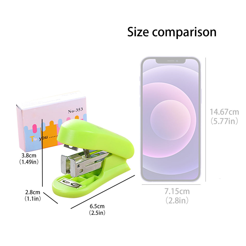 Hxoliqit,Black Chenille Stems Mini Small Stapler Useful Staples Set Office Binding,Green