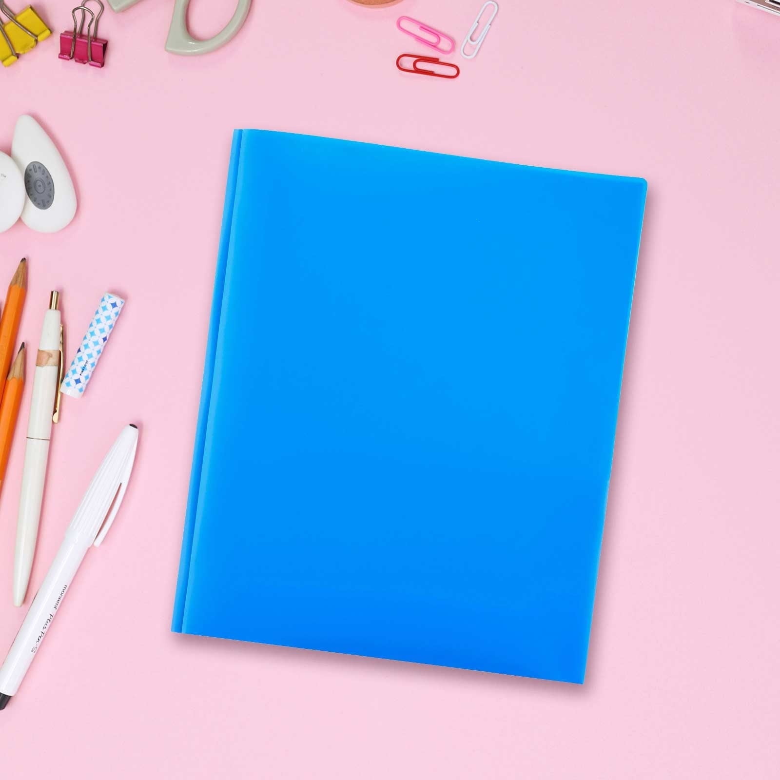 Clearance Plastic Pocket Folders, Project Folders with 2 Pockets, Poly File Folders for Office School Home, Fits Letter Size Sheets, 9 Assorted Colors