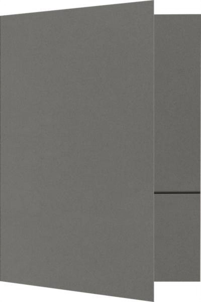 LUXPaper 6 x 9 Small Two Pocket Presentation Folders, Smoke, 25/Pack