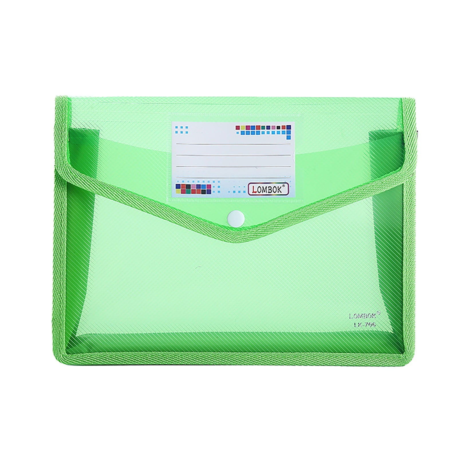 Pedty ,Plastic File Folders Envelope Expanding File Wallet Organizer Documents Folder with Snap Closure and Pocket A5 Size Transparent File Pouch for School (Assorted Color Vertical)
