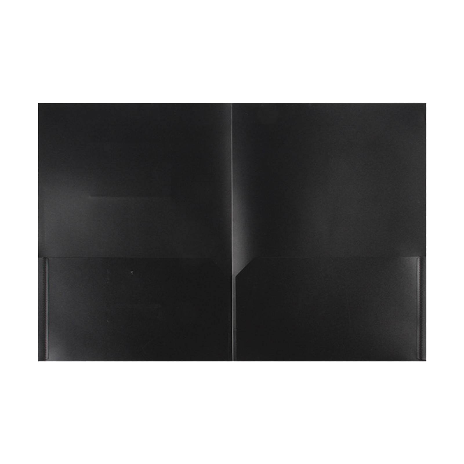 Plastic Folders with Pockets (1 Pack,Black Colors),Durable Heavy Duty File Folders with Slot,2-Pocket Folder for Schoolwork & Office,Letter Size,Vinyl Folders with Pockets,Assorted Fashion Colors