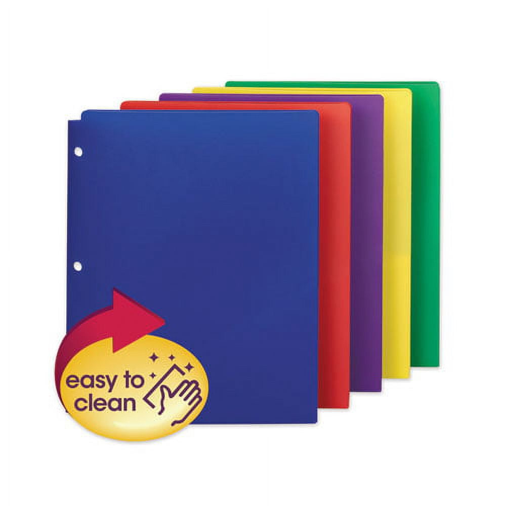 Poly Snap-In Two-Pocket Folder, 50-Sheet Capacity, 11 X 8.5, Assorted, 10/pack | Bundle of 2 Packs