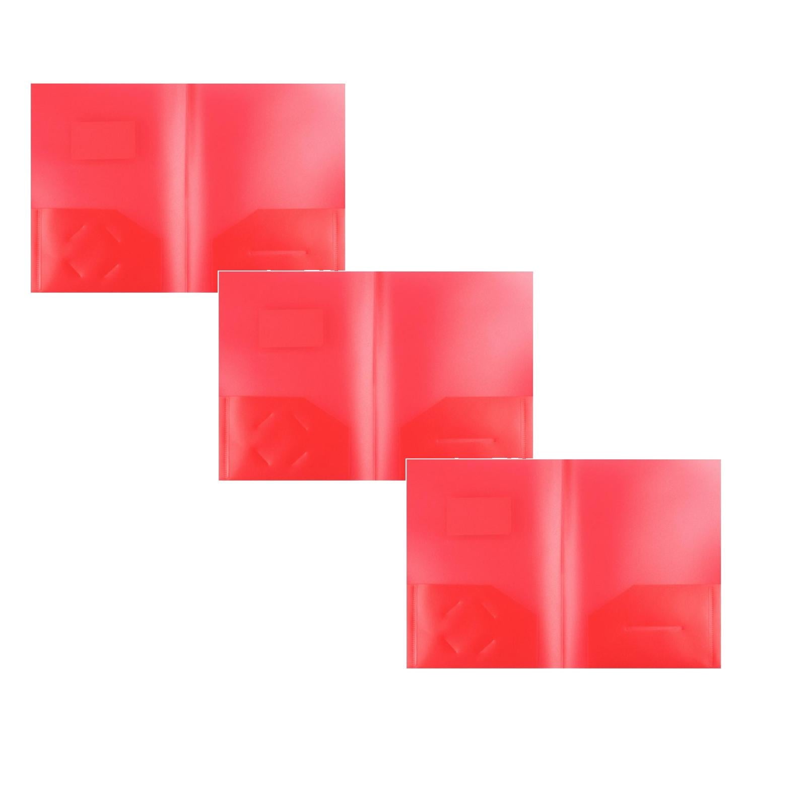 Xwjun 3pc 2 Pocket Plastic Folders 2 Pocket Plastic Folder File Folders With Pockets Poly Folders With Pockets Carpetas Para Documentos Folders For Documents 2 Pocket Folder Z-Red*3 One Size