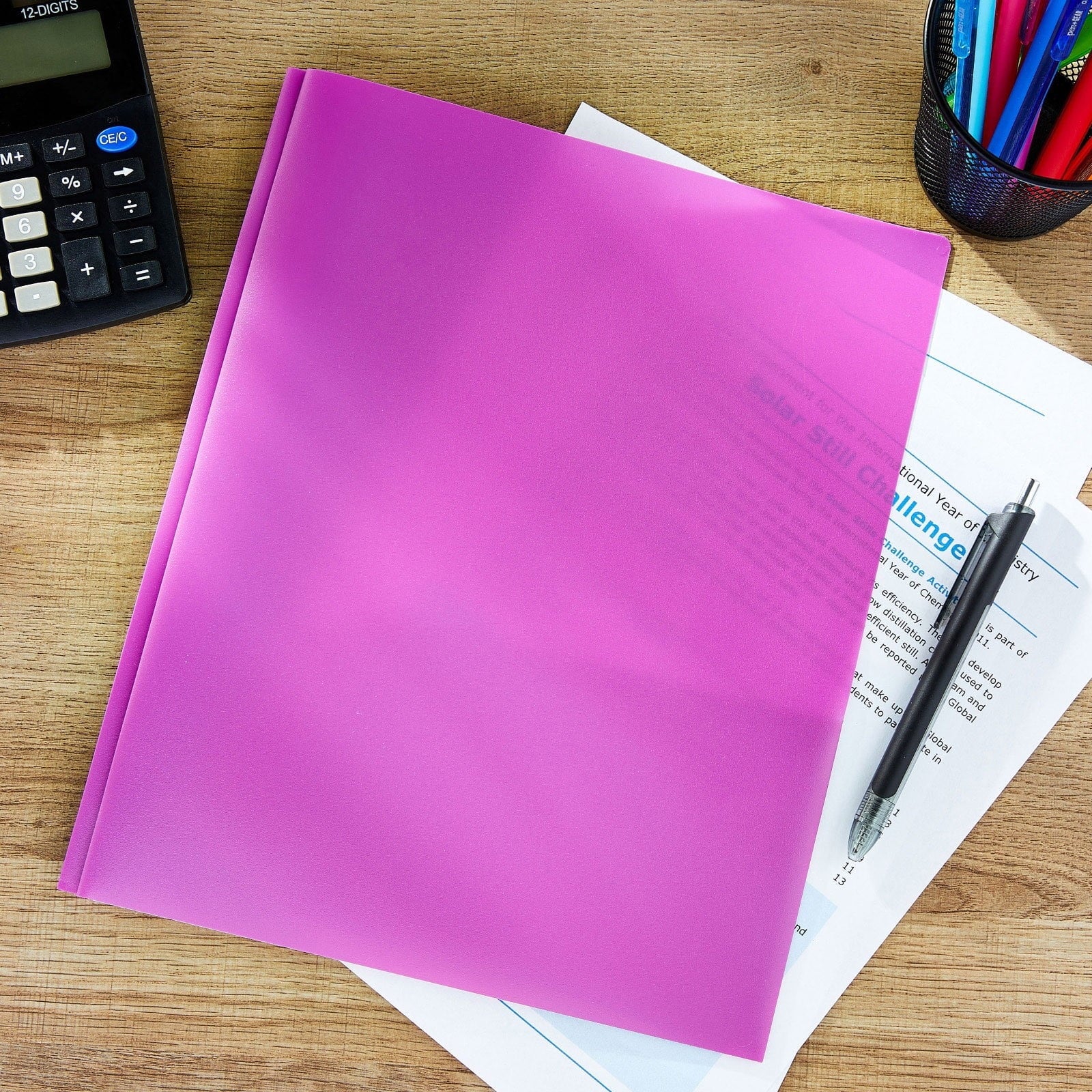 Yuseik Clearanceplastic Folder Blue, Pen+Gear 3 Prong 2 Pocket Poly Folder, (Plastic Folder*1)