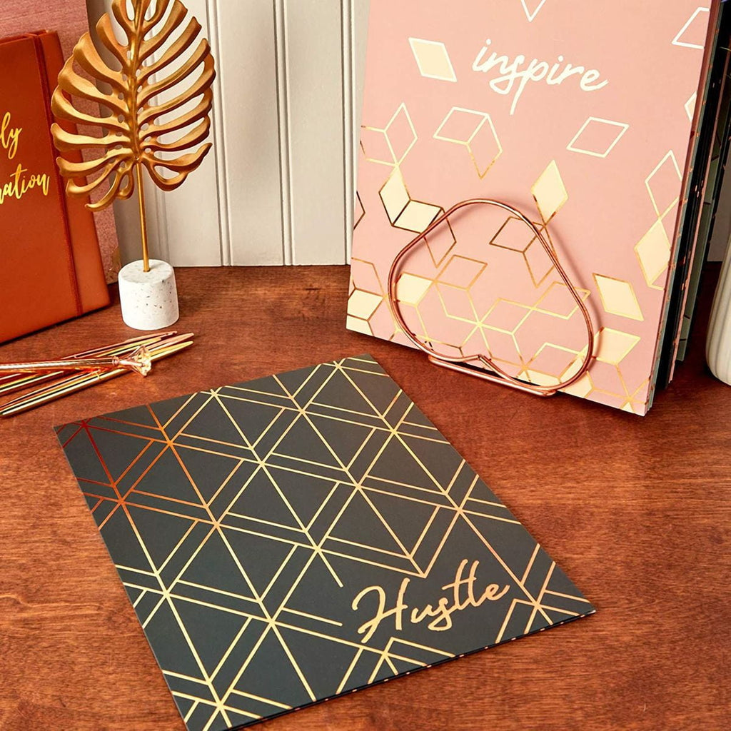 Decorative Pocket File Folders, Rose Gold Office Supplies (9.5 x 11.5 in, 12 Pack)