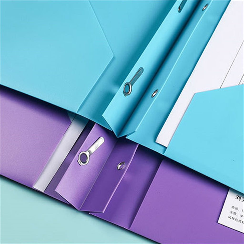 Heavy Duty Plastic Folder, Pocket Folder with brads, Letter Size Poly File, Plastic Folders with 3 Prongs Fasteners - Light Red