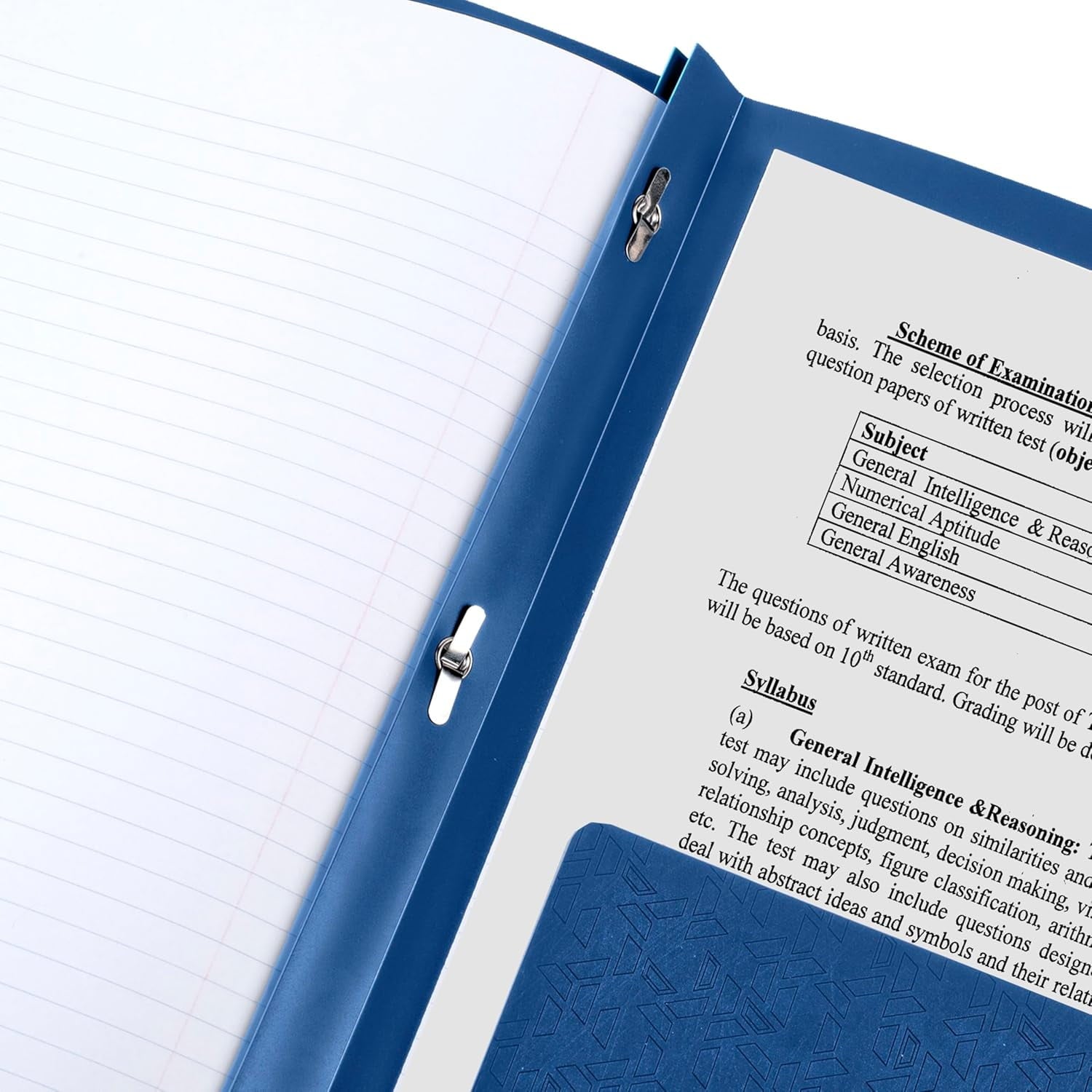 Double pocket folder, plastic file folder with securing tabs and latch, holds 8-1/2" x 11" paper