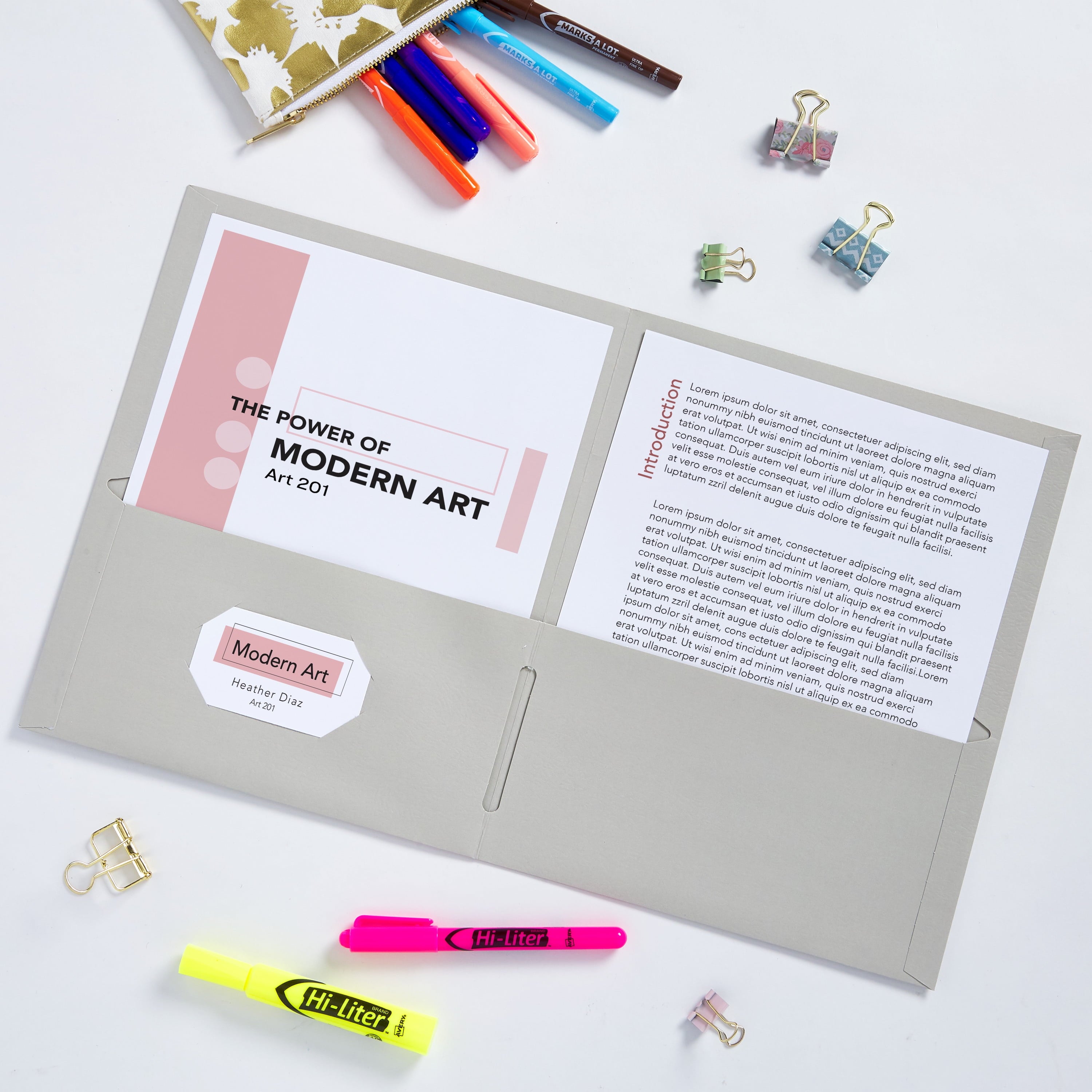 Two Pocket Folders, Holds up to 40 Sheets, 25 Gray Folders (47990)