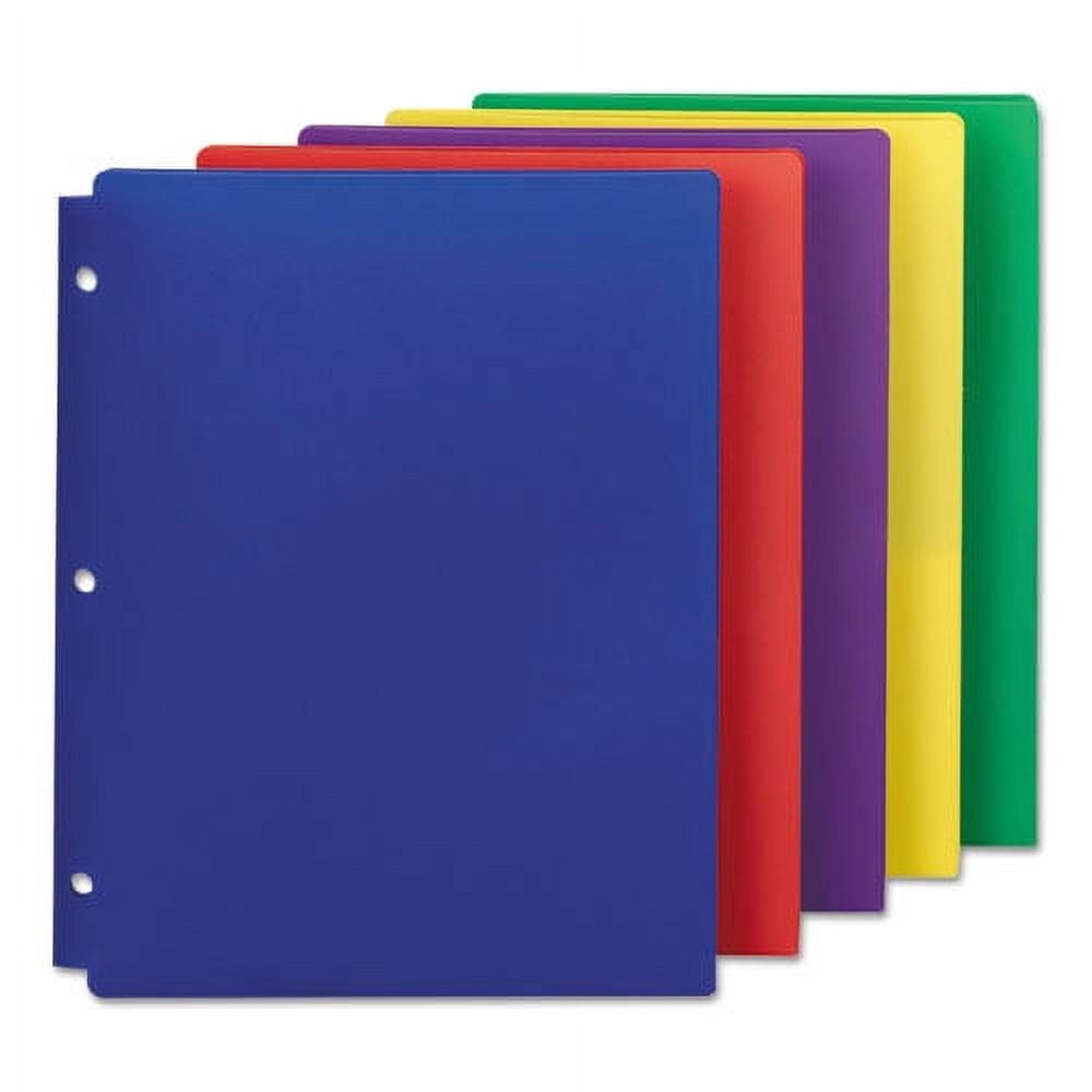 Poly Snap-In Two-Pocket Folder, 50-Sheet Capacity, 11 X 8.5, Assorted, 10/pack | Bundle of 2 Packs