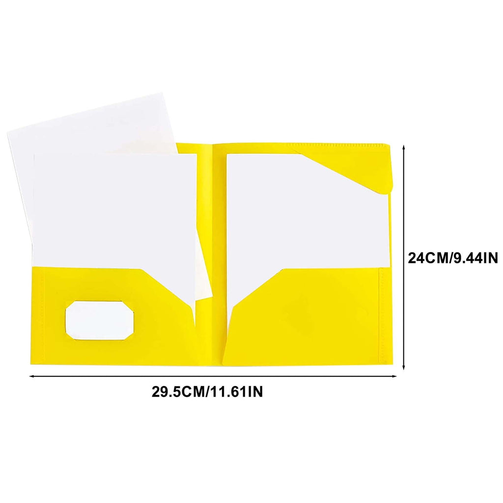 DJJGXAN Two Pocket Plastic Folders with Pockets (1 Pack), Durable Heavy Duty File Folders with Business Card Slot, 2-Pocket Folder for Office, Letter Size, Back to School (Blue)