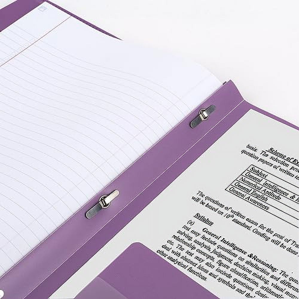 Five Star 2-Pocket Folder, 4 Pack, Plastic Folder with Stay-Put Tabs and Prong Fasteners, Holds 8-1/2" x 11" Paper, Tidewater Blue, White, Amethyst Purple, Harvest Yellow (38064)